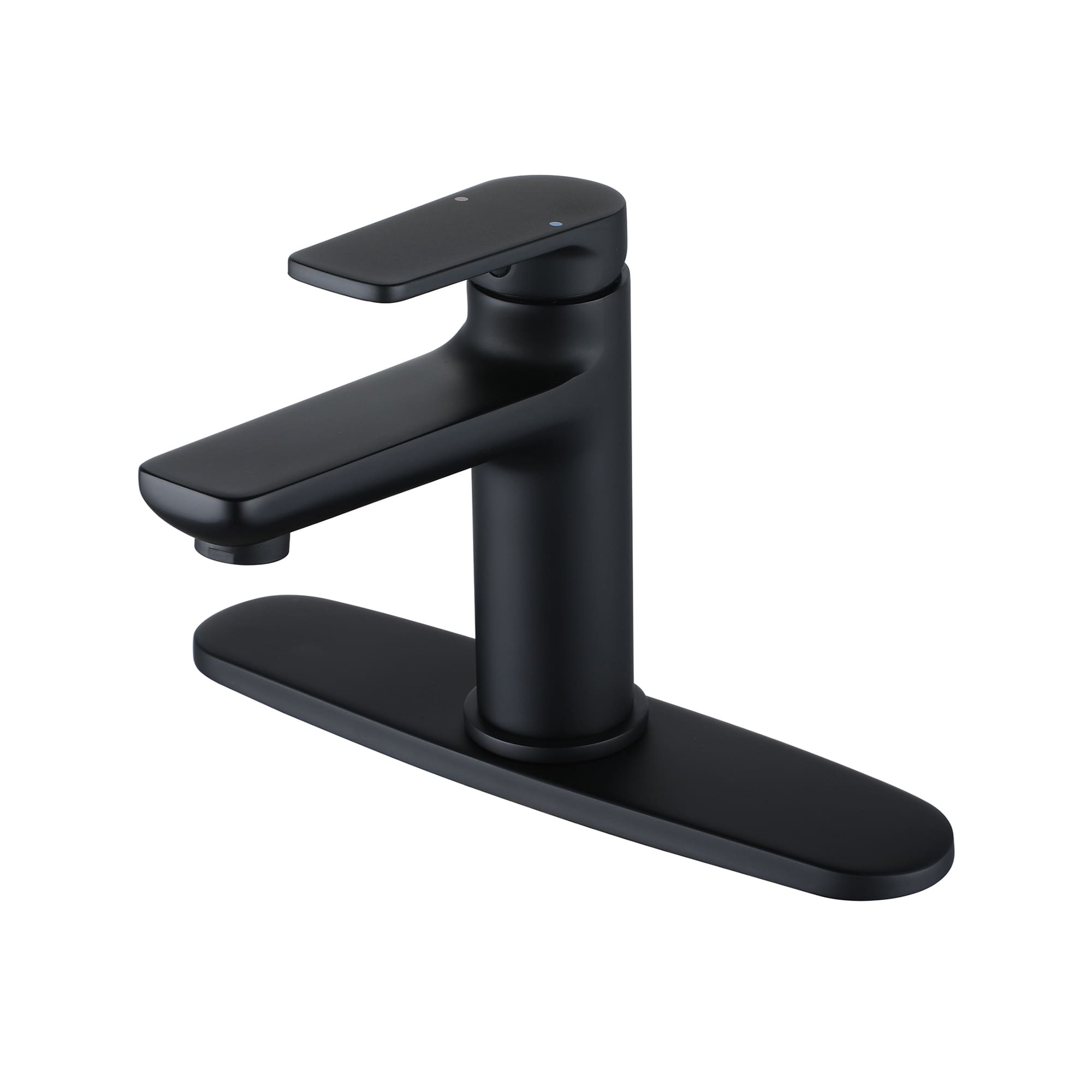 Single Hole Single Handle Bathroom Faucet with Stainless Steel Hose and 10 Inch Deck Mount in Matte Black-Boyel Living