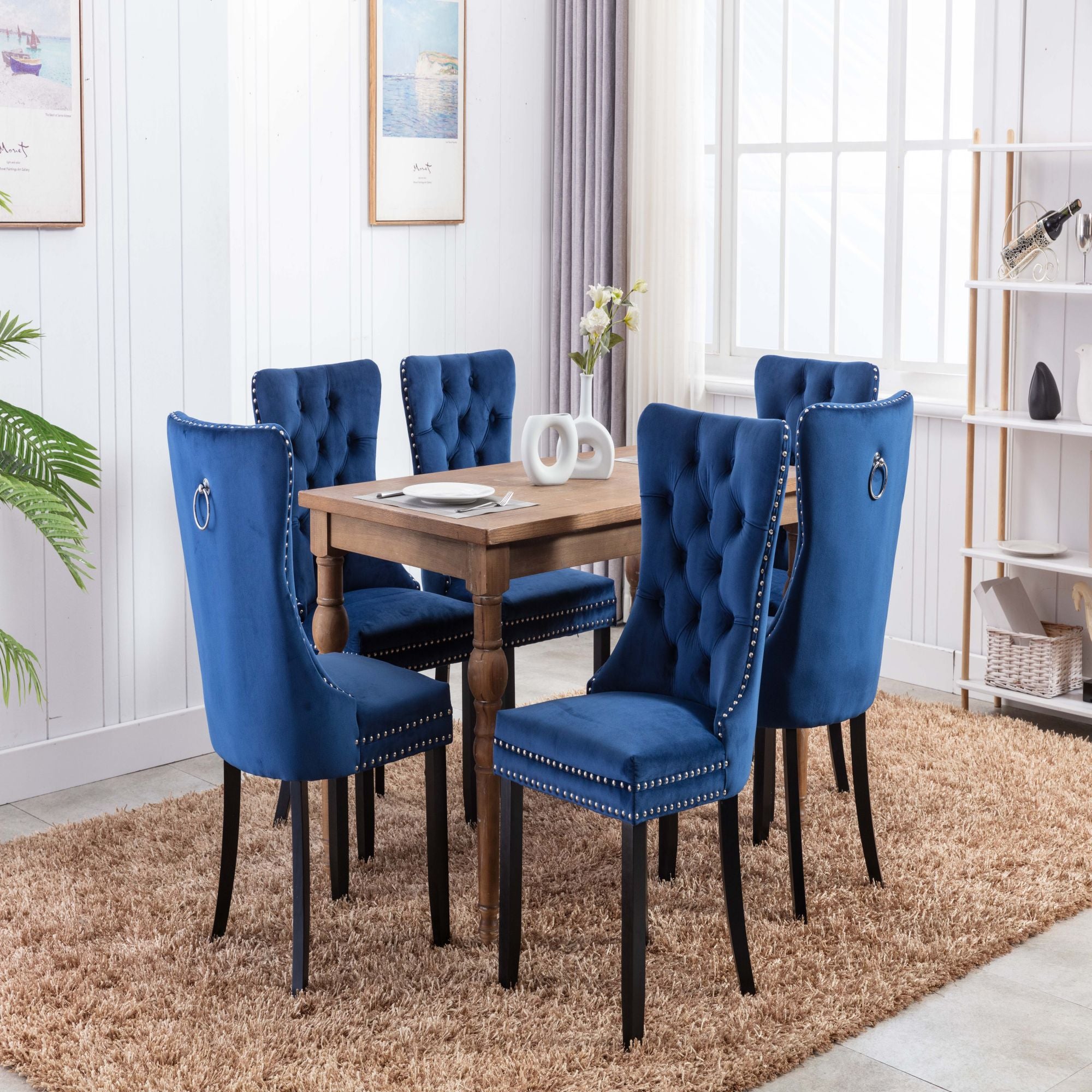 Velvet dining chairs cheap with wooden legs