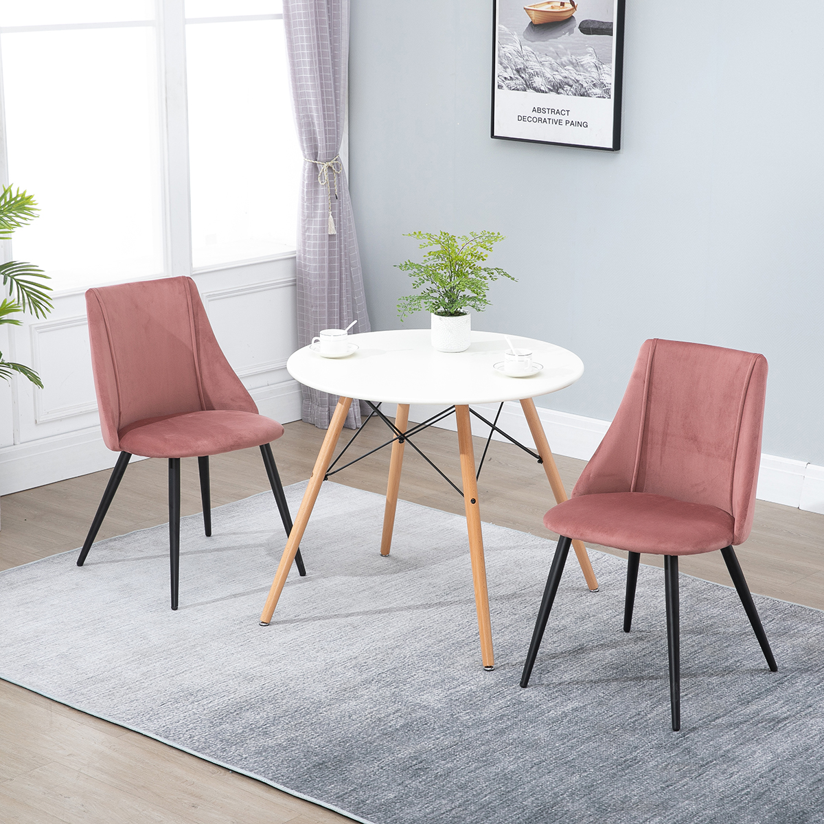 Velvet Upholstered Side Chair/Dinning Chair (Set of 2)-Boyel Living