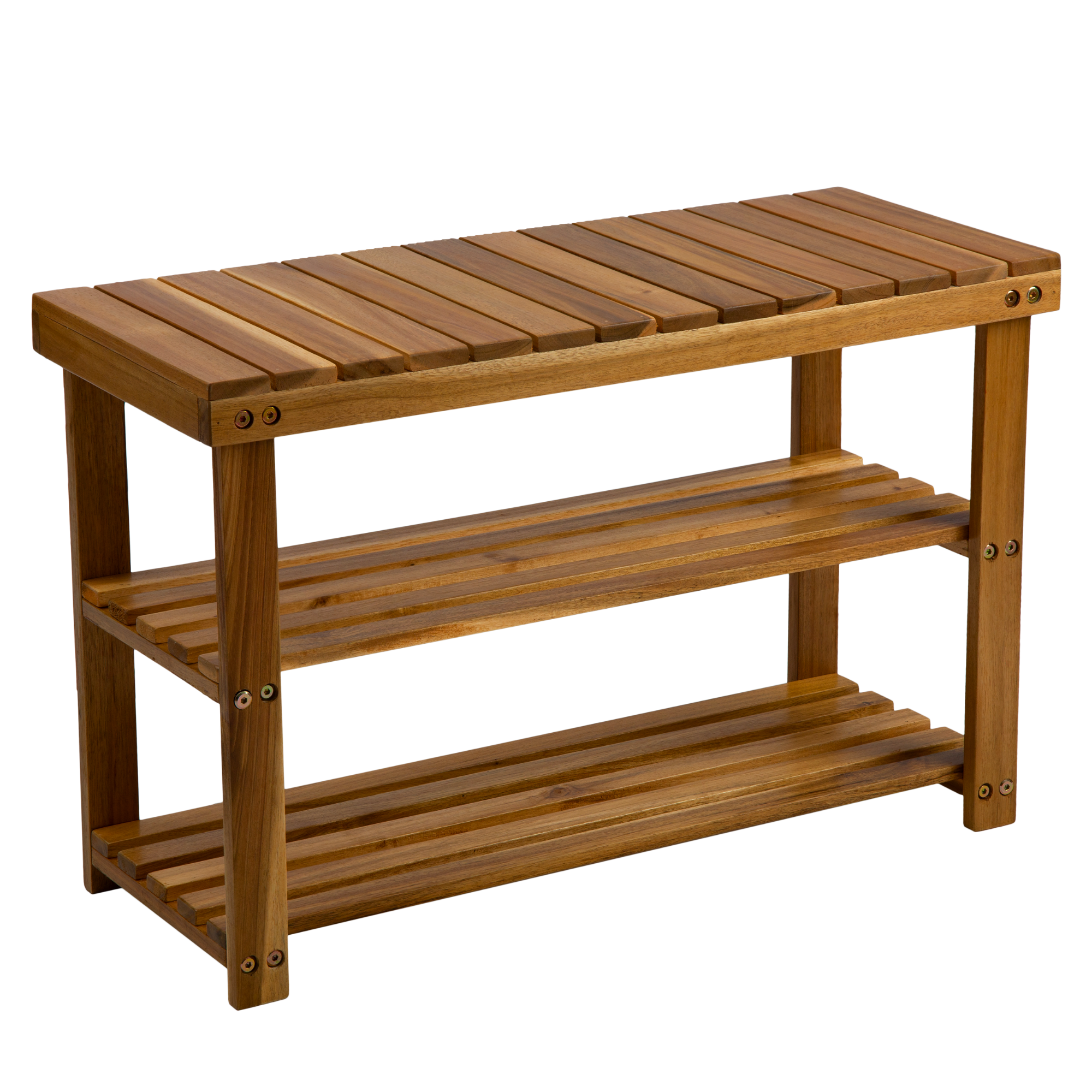 BEEFURNI Acacia Wood Shoe Rack Bench Strong Weight Bearing Upto 350 LBS Best Ideas For Entryway Frontdoor Bathroom, Natural Color.-Boyel Living
