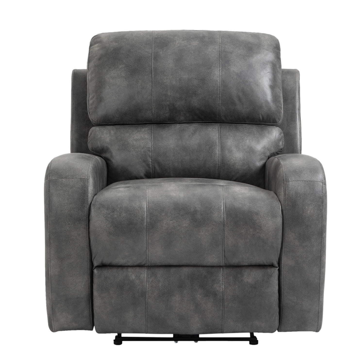 Boyel Living Overstuffed Electric Recliner Chair with USB Charge, Gray/Brown/Black-Boyel Living
