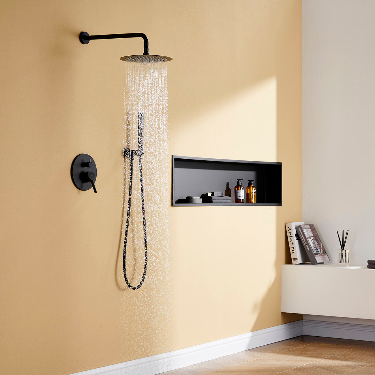 Boyel Living 10 in. Round Shower System With Handheld Rain Shower Head System-Boyel Living