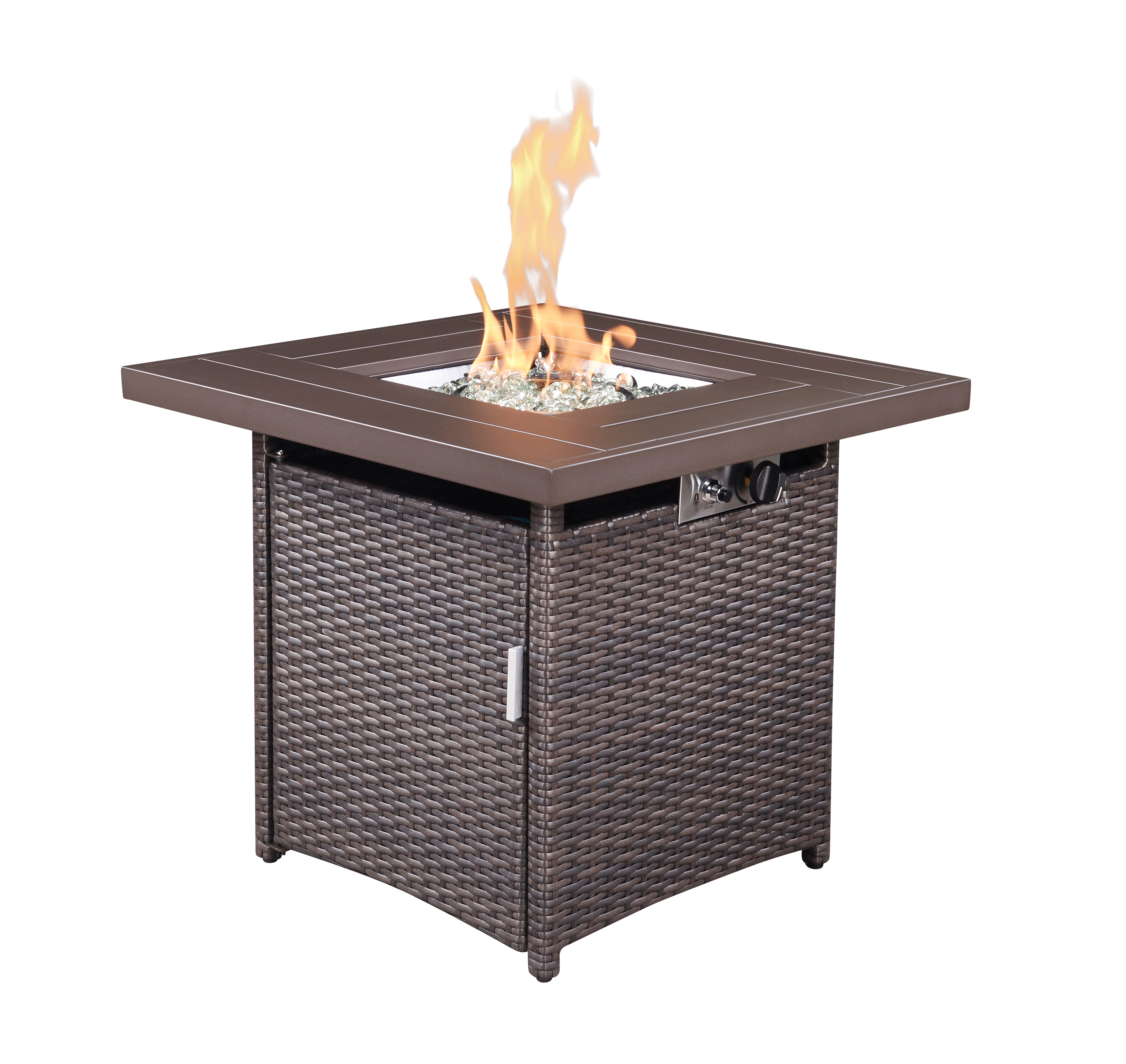 28&rdquo; Outdoor Wicker Patio Propane Gas Fire Pit Table（300+pcs already in Warehouse)-Boyel Living