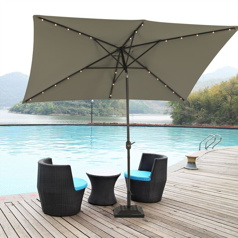 10' x 6'5 Rectangular Lighted Market Umbrella-Boyel Living