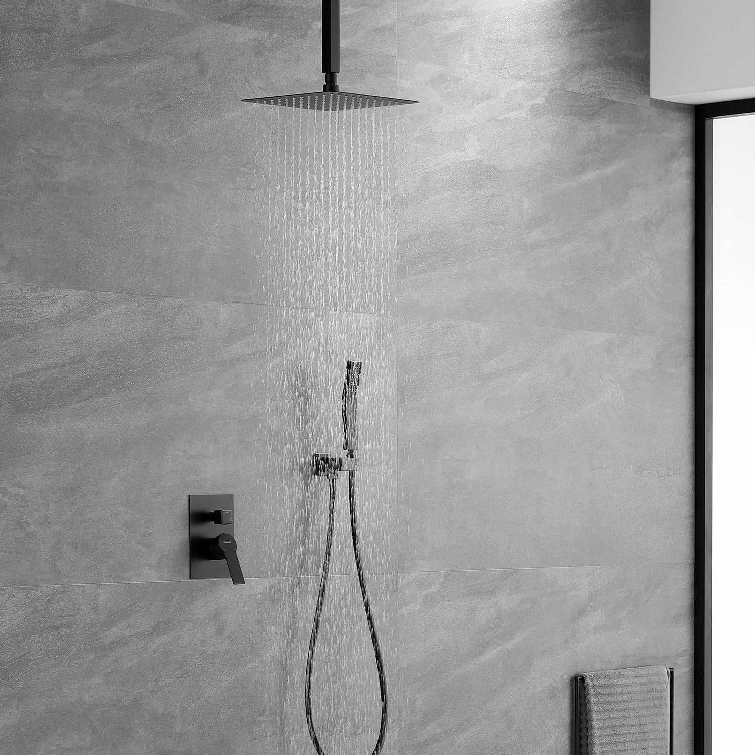 Boyel Living 10 in. Ceiling Mount Dual Shower Heads, Shower System with Rough-In Valve Body and Trim-Boyel Living