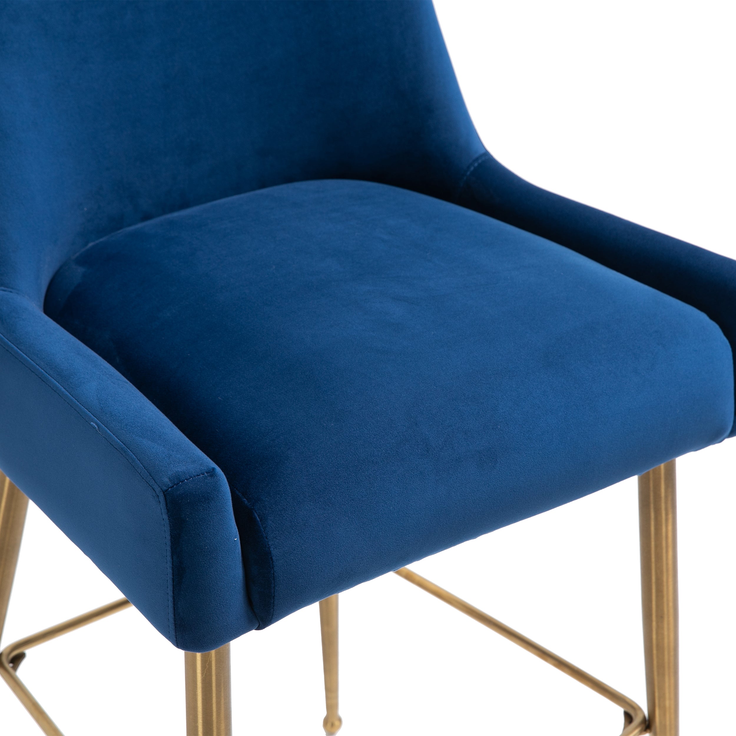 Counter & Bar Stool with Back, Golden Brushed Legs (Set of 2)-Boyel Living