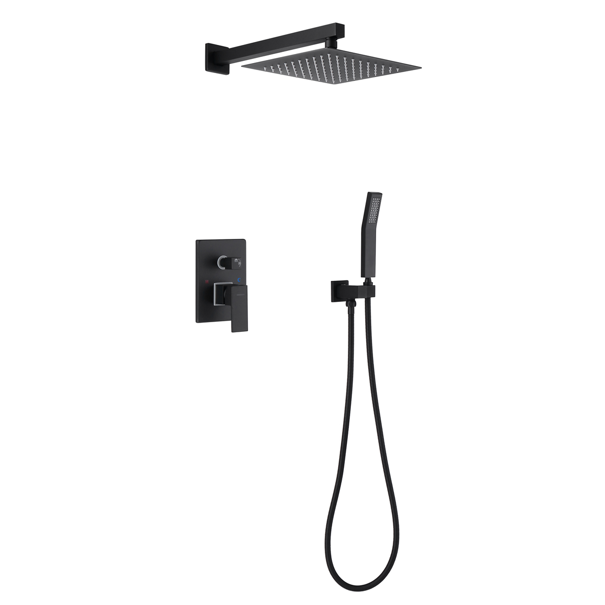 Wall Mounted Pressure Balance Complete Shower System with Rough-In Valve-Boyel Living