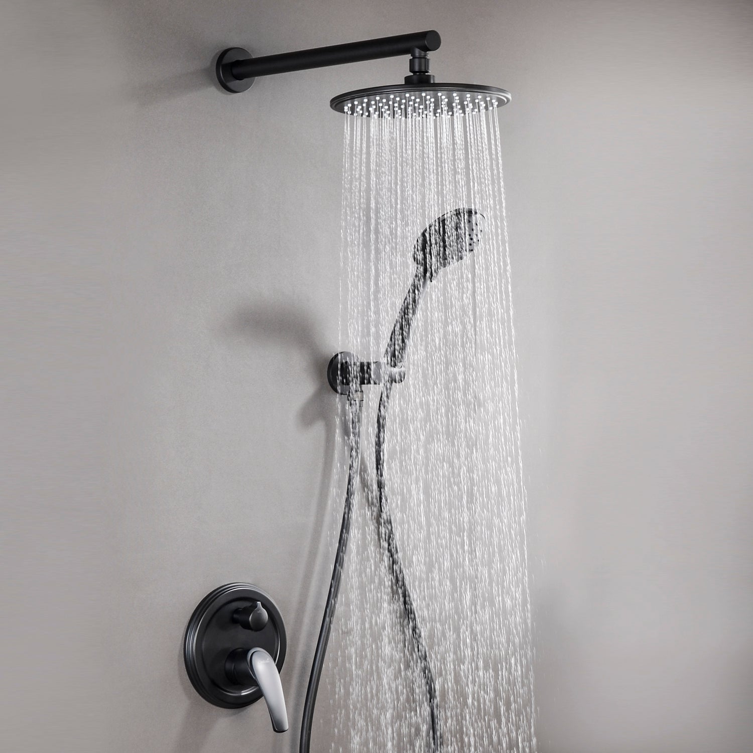Boyel Living Rain Shower System with Dual Shower Heads in Matte Black-Boyel Living