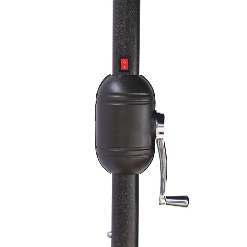 9ft Patio Umbrella Outdoor Market 32 LED Solar Umbrella with Tilt and Crank(Orange Red)-Boyel Living