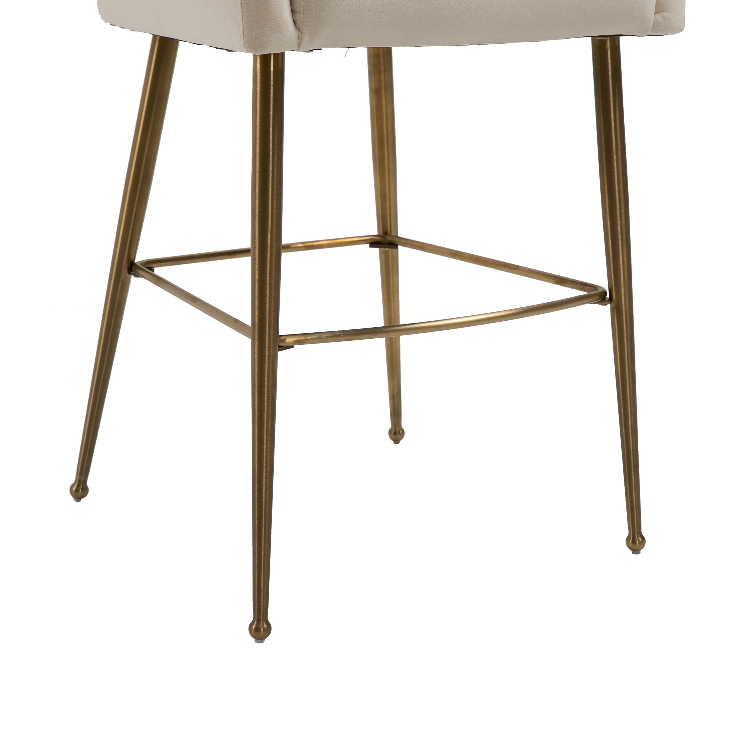 Counter & Bar Stool with Back, Golden Brushed Legs (Set of 2)-Boyel Living