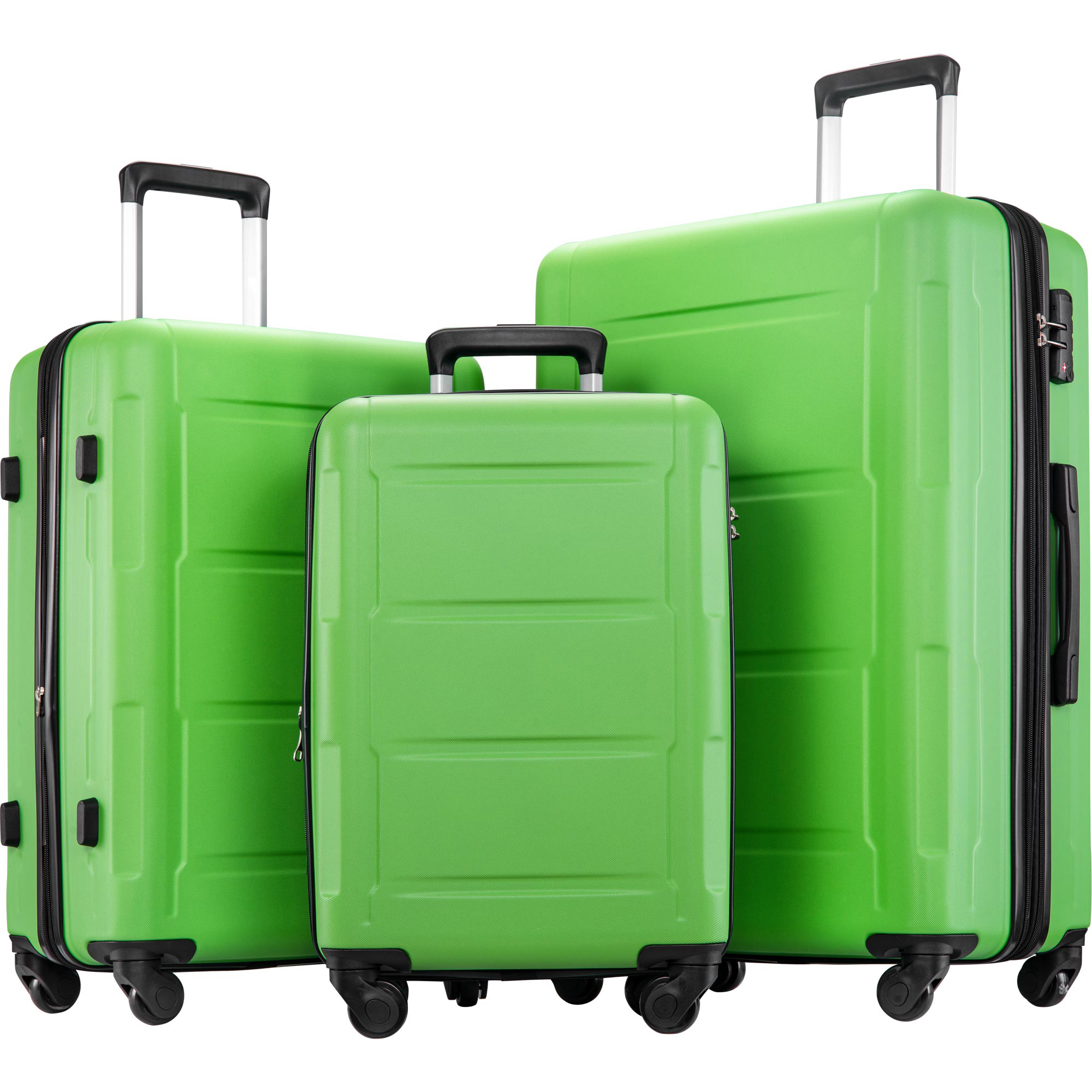 Expanable Spinner Wheel 3 Piece Luggage Set ABS Lightweight Suitcase with TSA Lock-Boyel Living