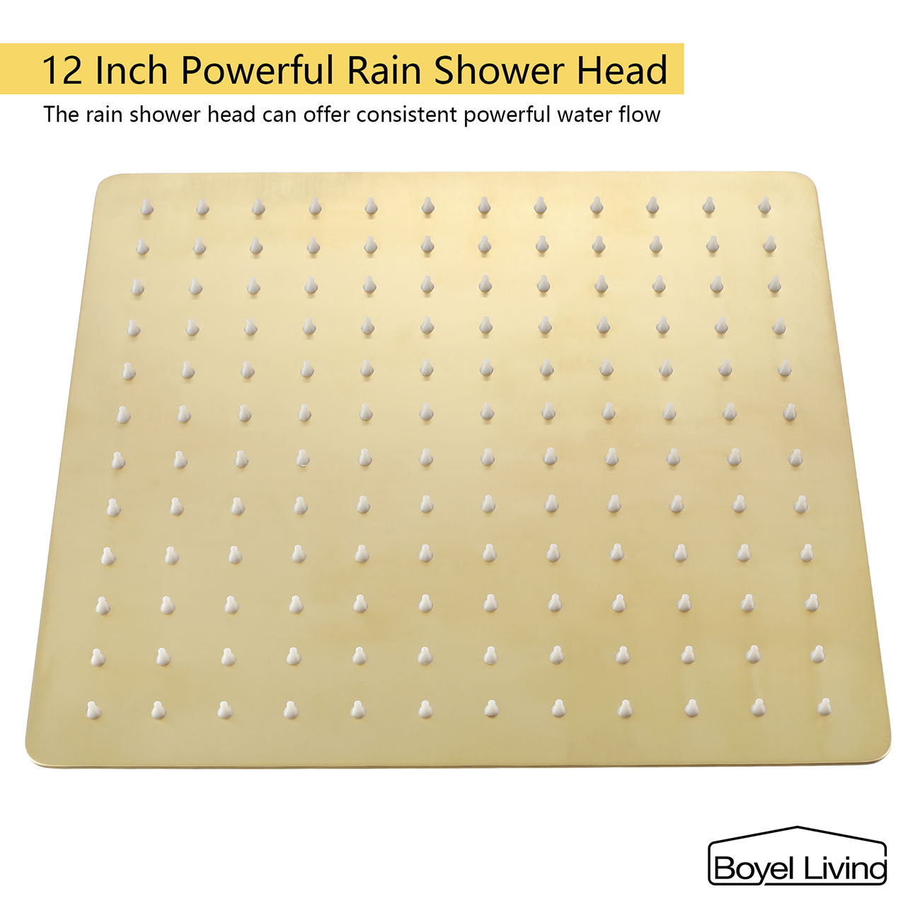 Boyel Living 1-Spray Patterns 12 Inch Power Rain Shower Head System-Boyel Living