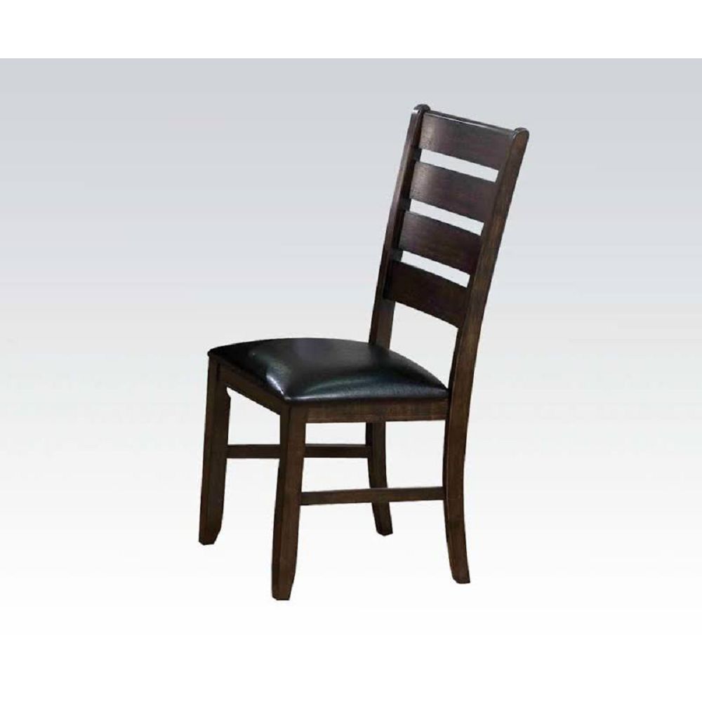 ACME Urbana Side Chair (Set-2) in Black PU & Espresso-Boyel Living