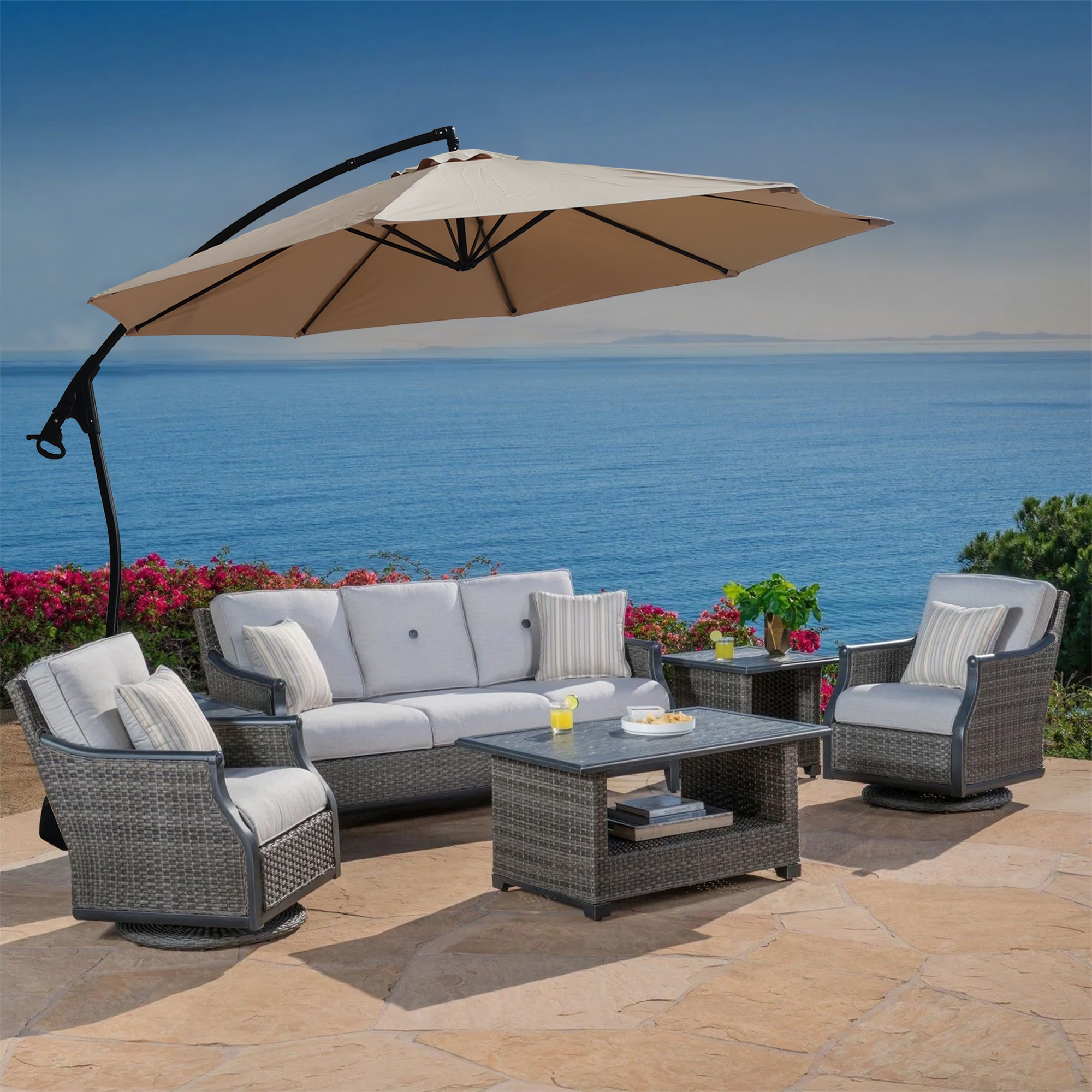Boyel Living 11-ft Cantilever Patio Umbrella with Base-Boyel Living