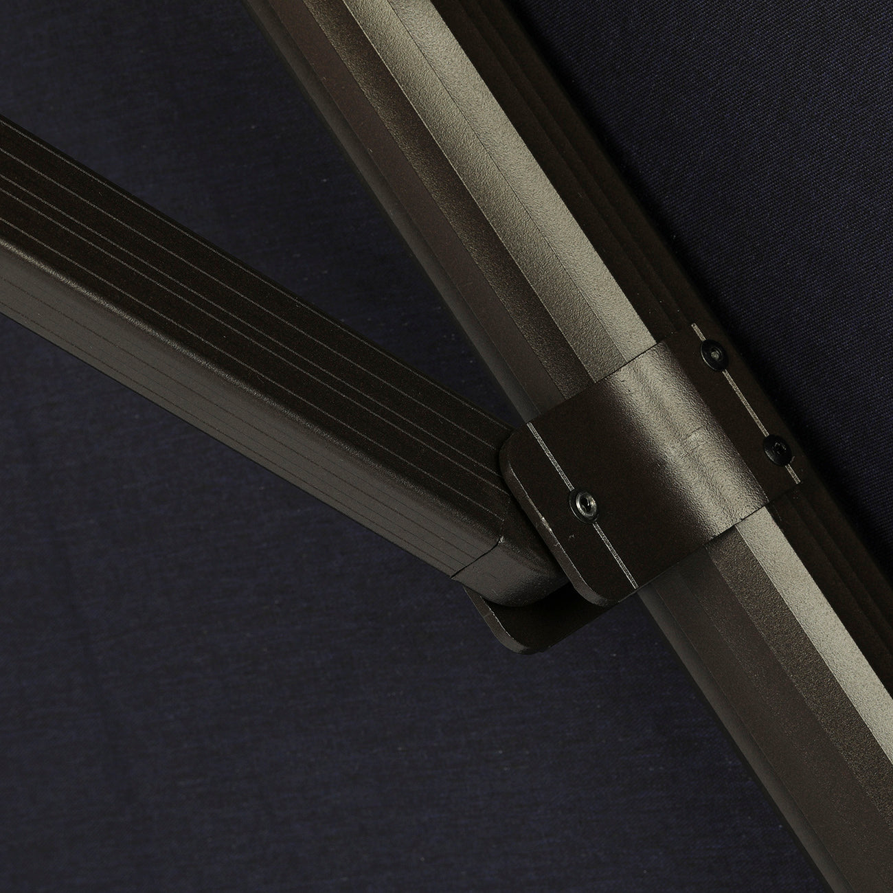 11Ft Solar Tube Light-Emitting Diode Patio Round Umbrella Outdoor Market Hanging Aluminum Umbrella with Crank and Base-Boyel Living