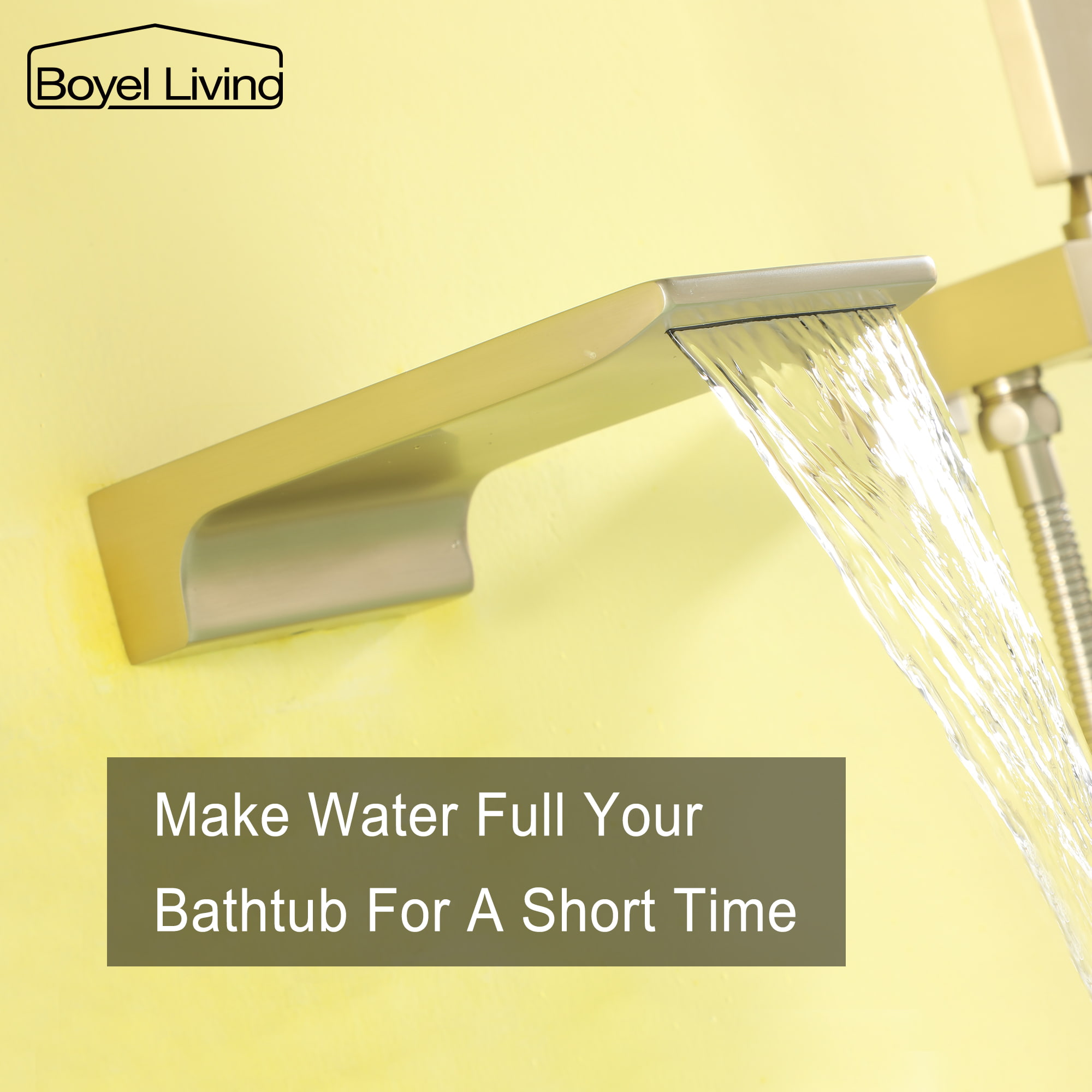 Single-Handle Wall Mounted Roman Bathtub Faucet with Hand Shower-Boyel Living