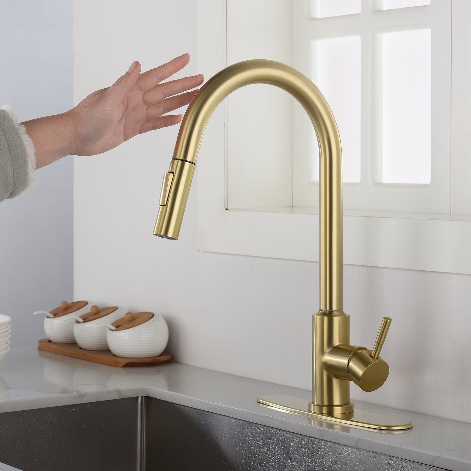 Touch Kitchen Faucet with Pull Down Sprayer-Boyel Living
