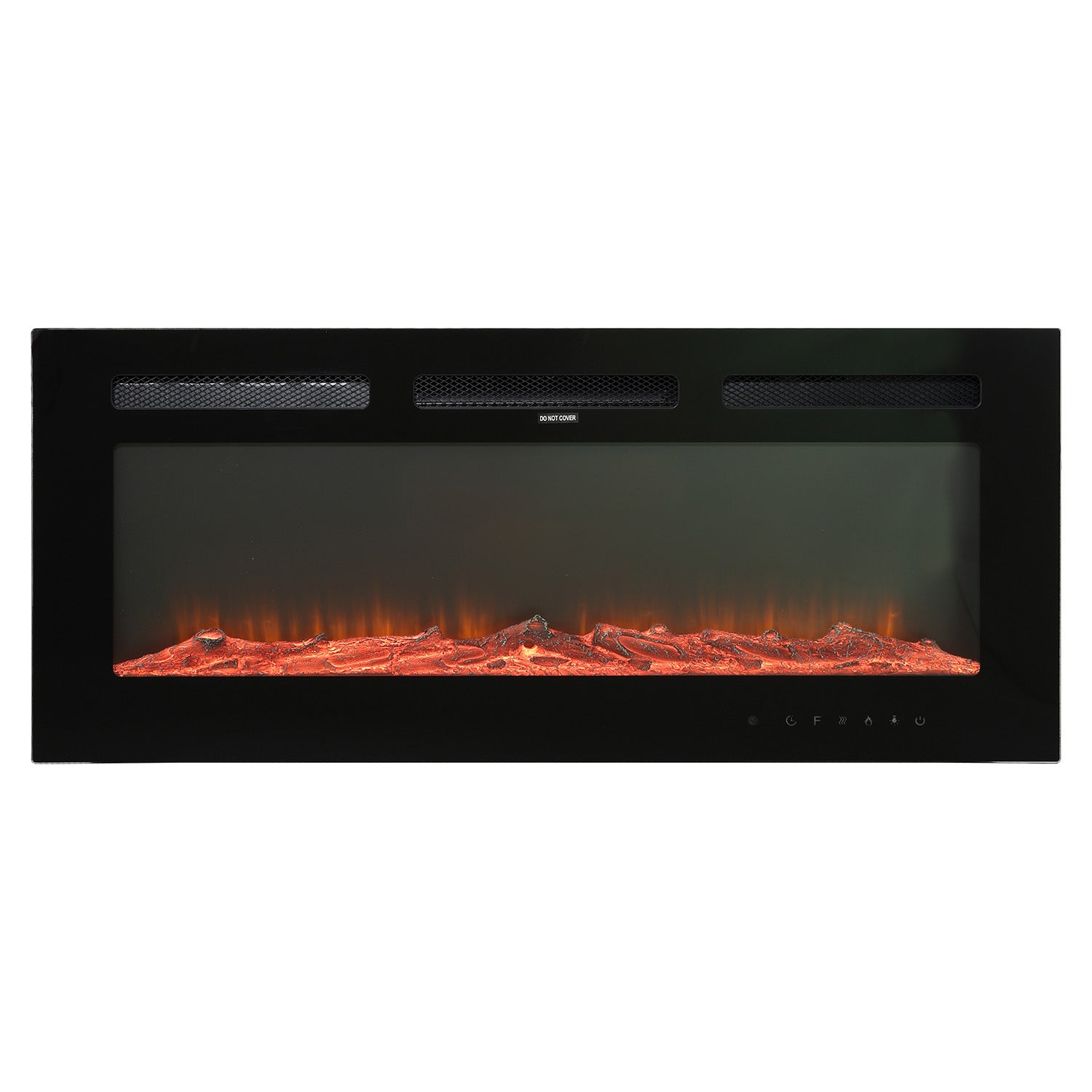 Boyel Living Electric Wall Mounted Recessed Fireplace with Remote 1500/750 Watt in Black, 30/36/40/50/60 in.-Boyel Living