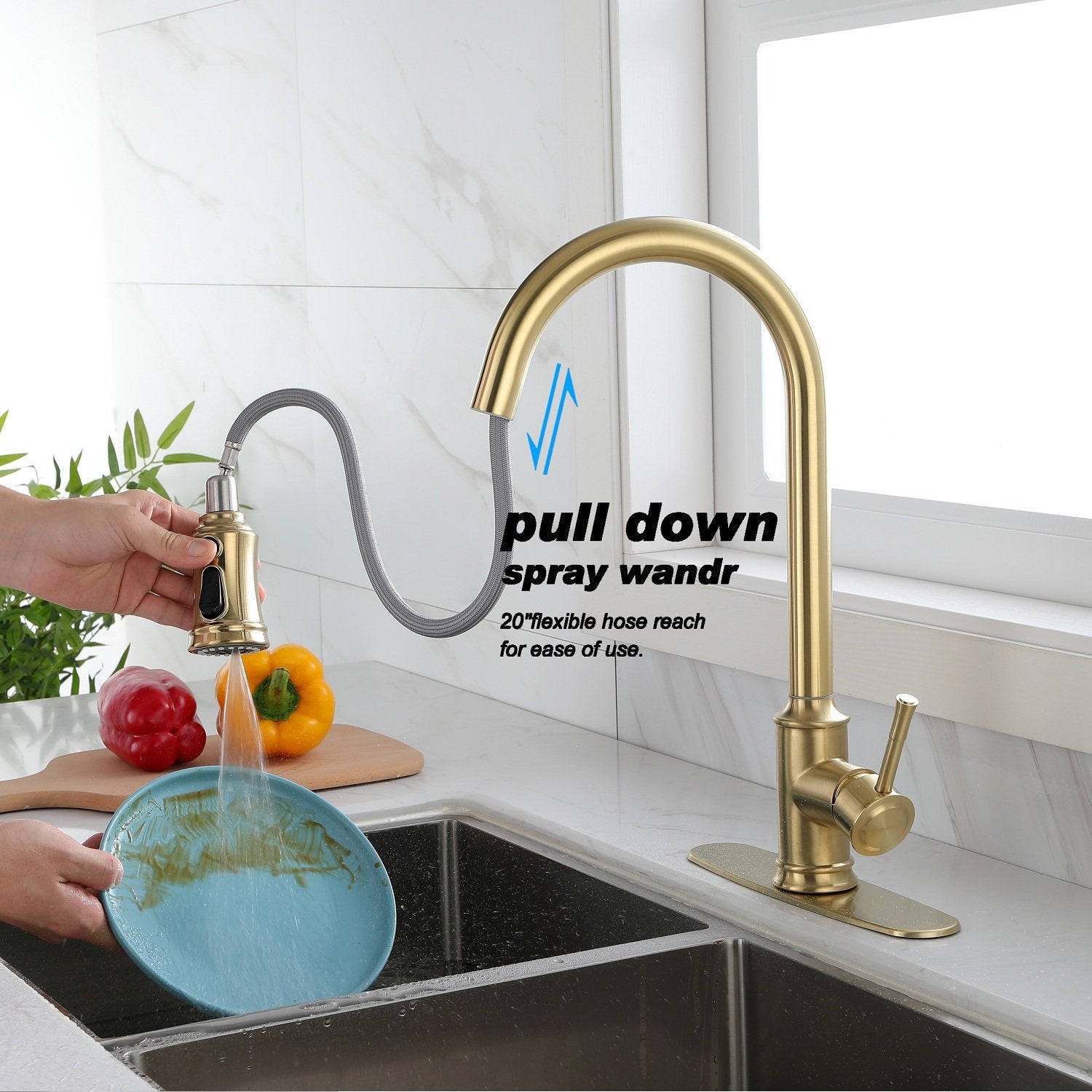 Touch Kitchen Faucet with Pull Down Sprayer-Boyel Living