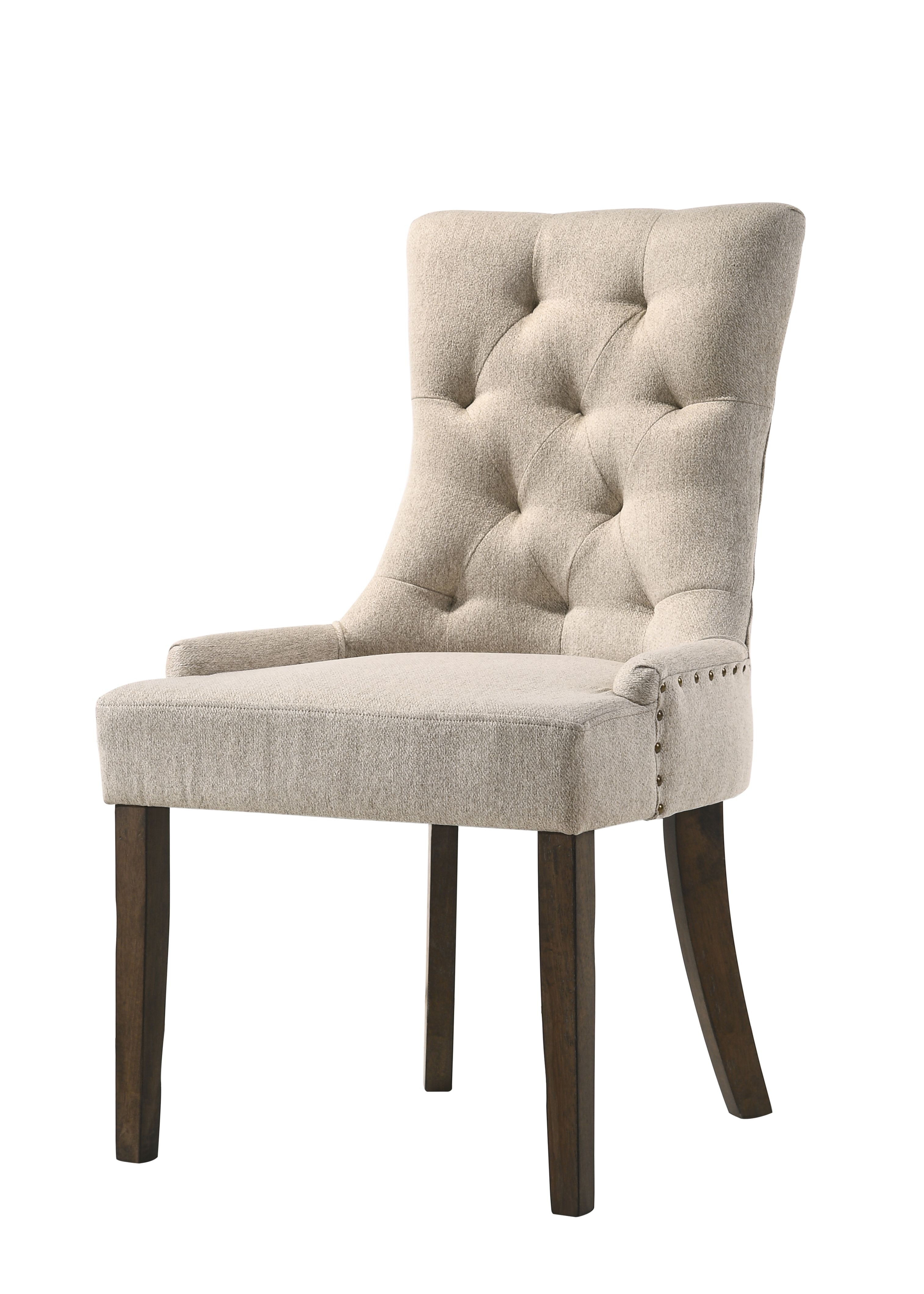 ACME Farren Side Chair, Beige Fabric & Espresso Finish-Boyel Living