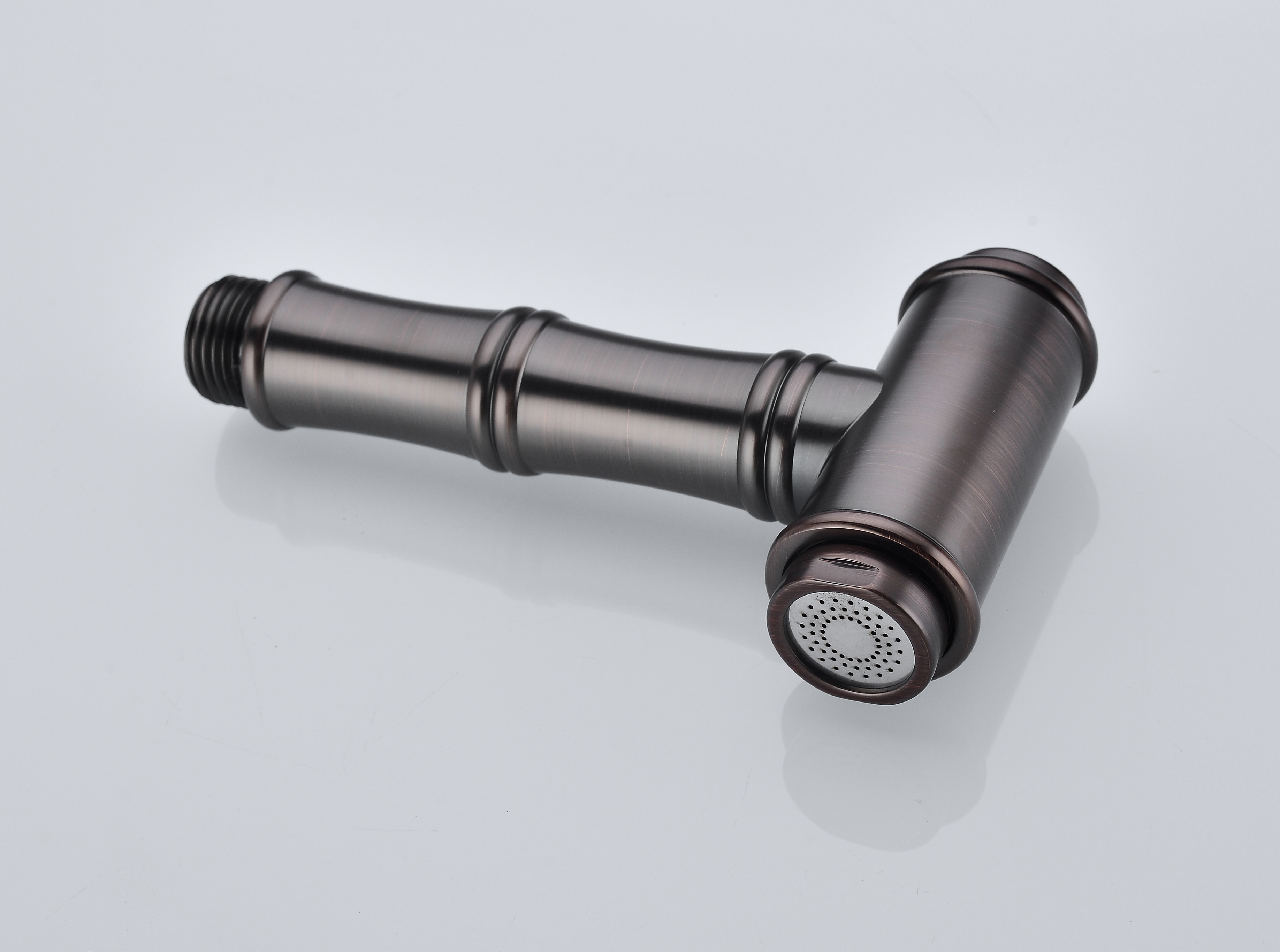  Double Handle Bridge Kitchen Faucet with Brass Side Sprayer in Bronze, 4-Holes Kitchen Faucet