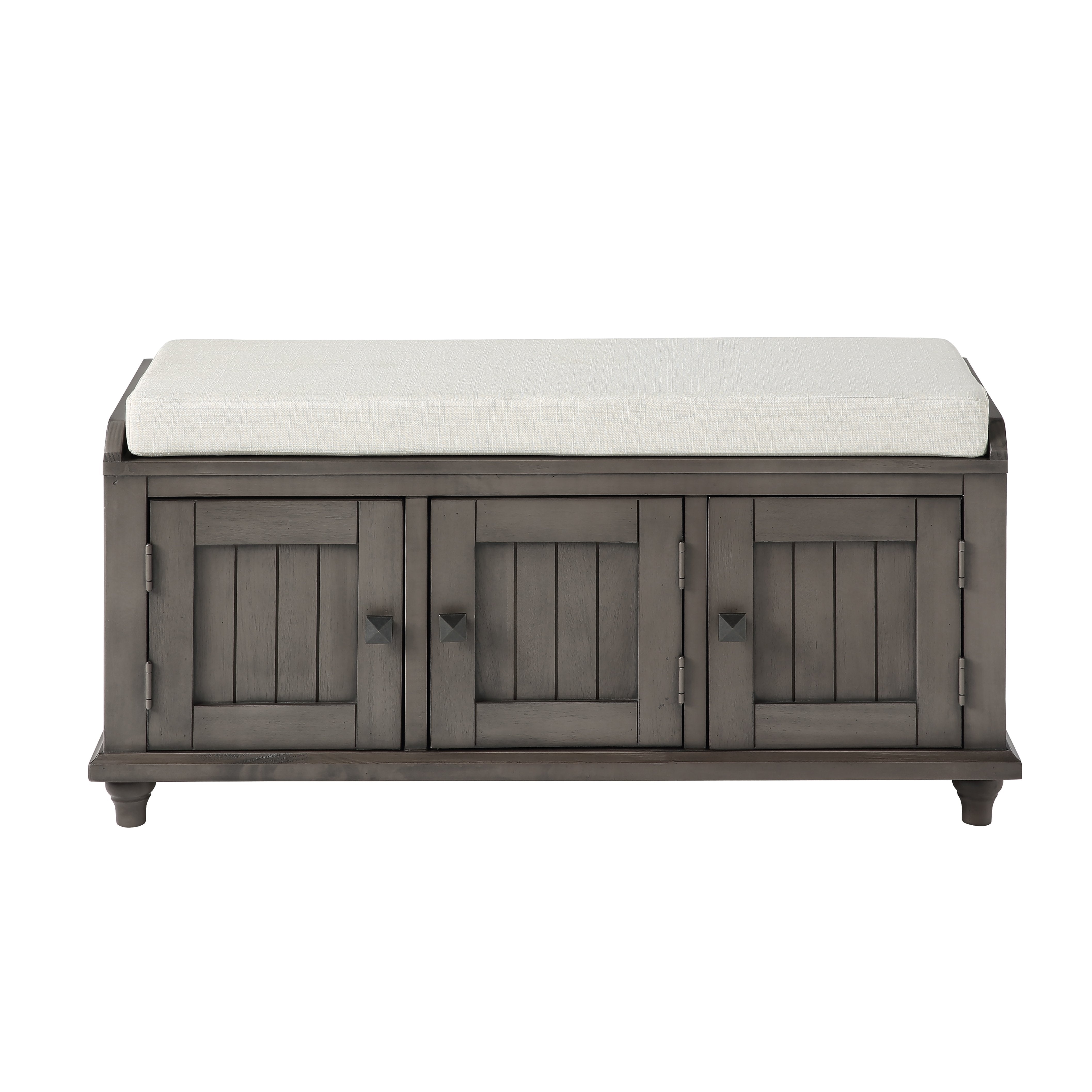 Homes Collection Wood Storage Bench with 2 Cabinets-Boyel Living