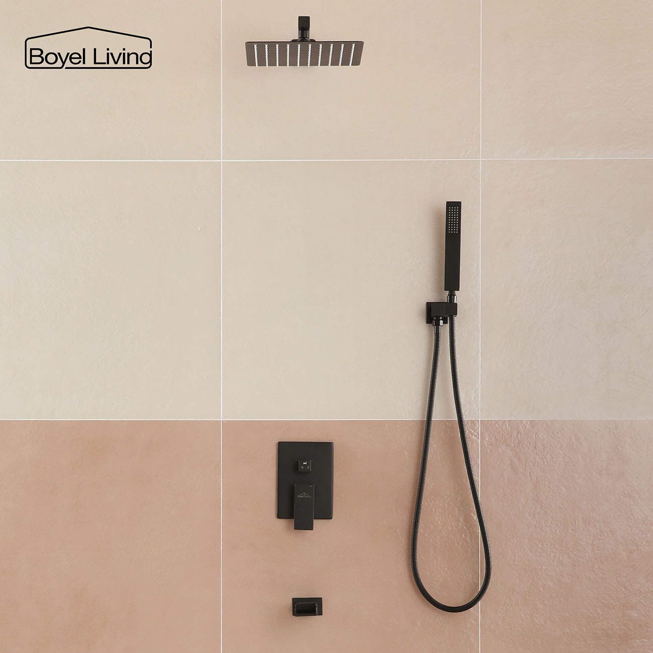 Boyel Living Complete Shower System with Dual Shower Head and Bathtub Faucet-Boyel Living