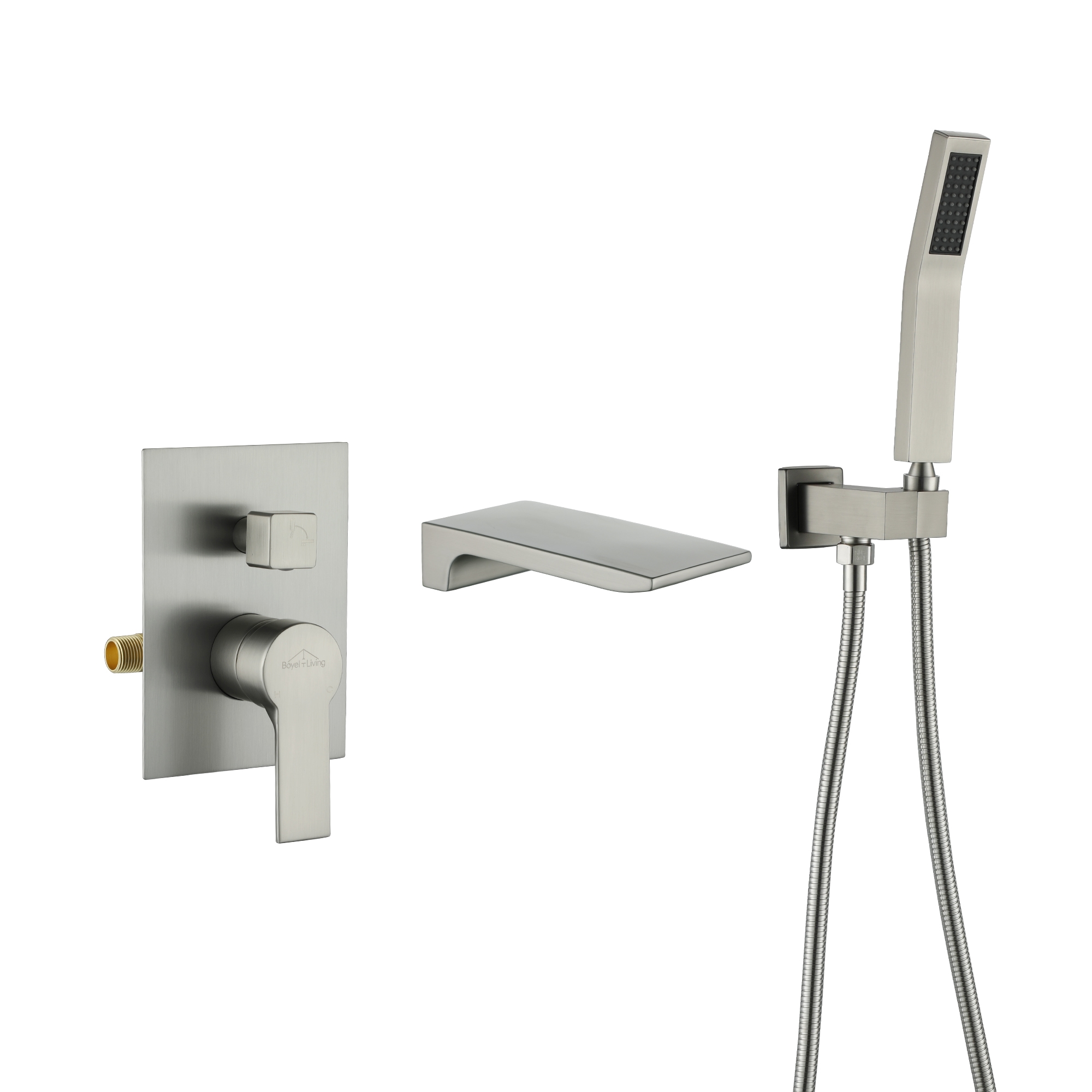 Single-Handle Wall Mounted Roman Bathtub Faucet with Hand Shower-Boyel Living