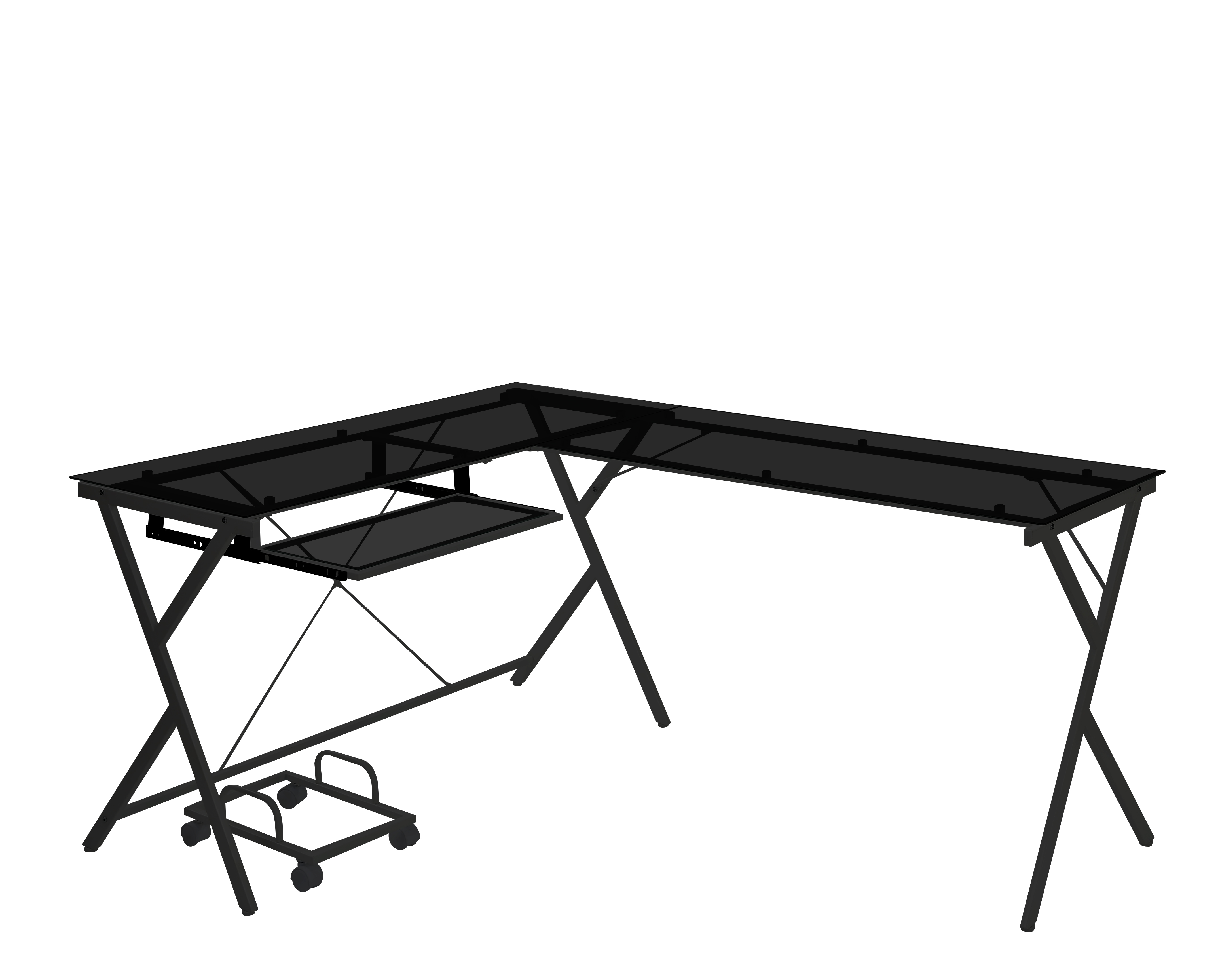 ACME Dazenus Computer Desk in Black Glass  Black Finish-Boyel Living