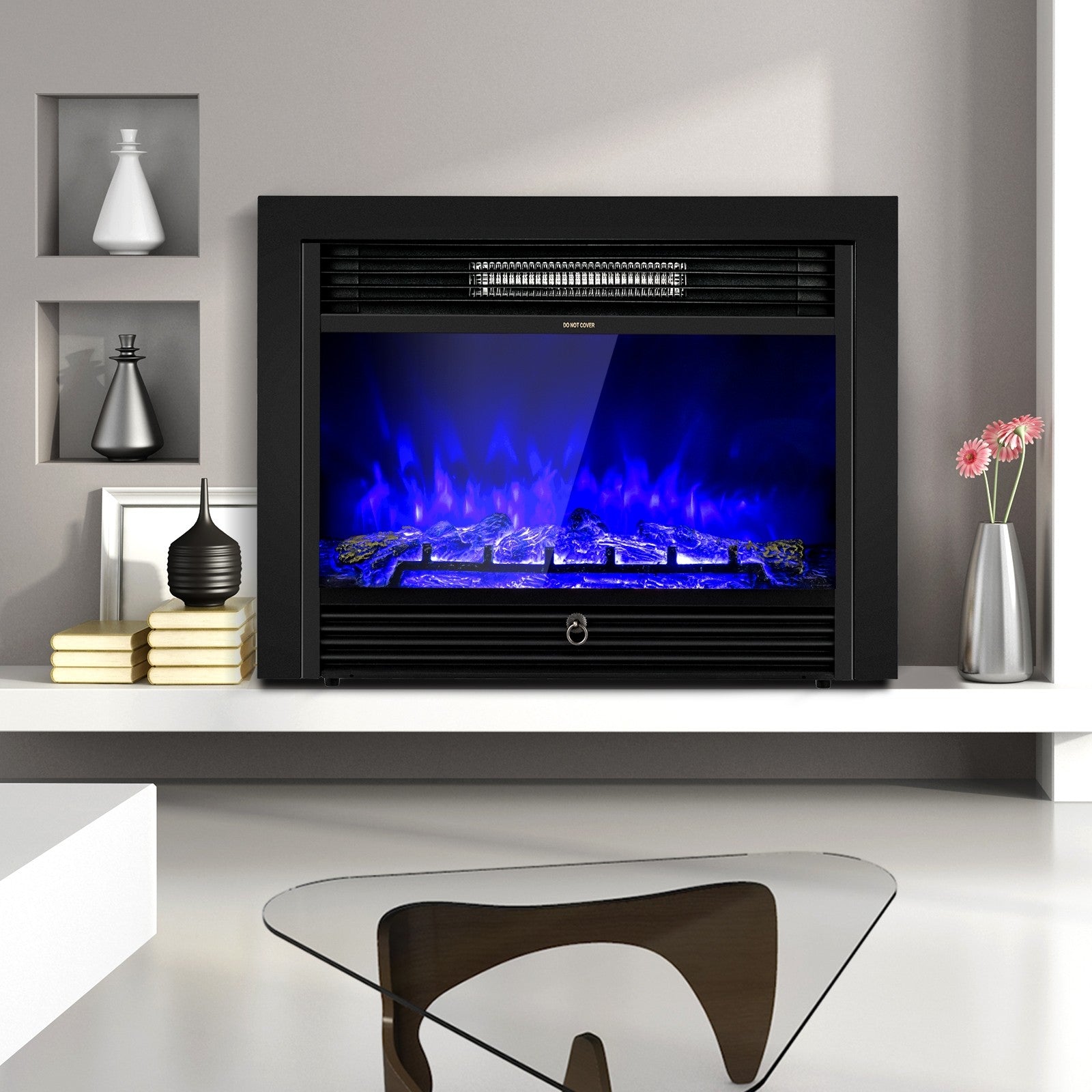 28.5 inch Recessed Mounted Standing Fireplace Heater with 3 Flame Option-Boyel Living
