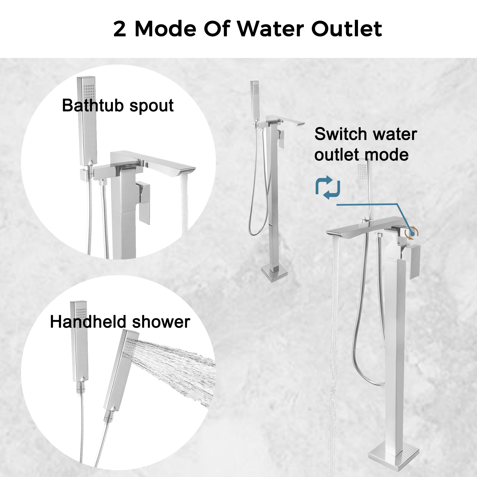 Single Handle Floor Mounted Freestanding Tub Filler-Boyel Living