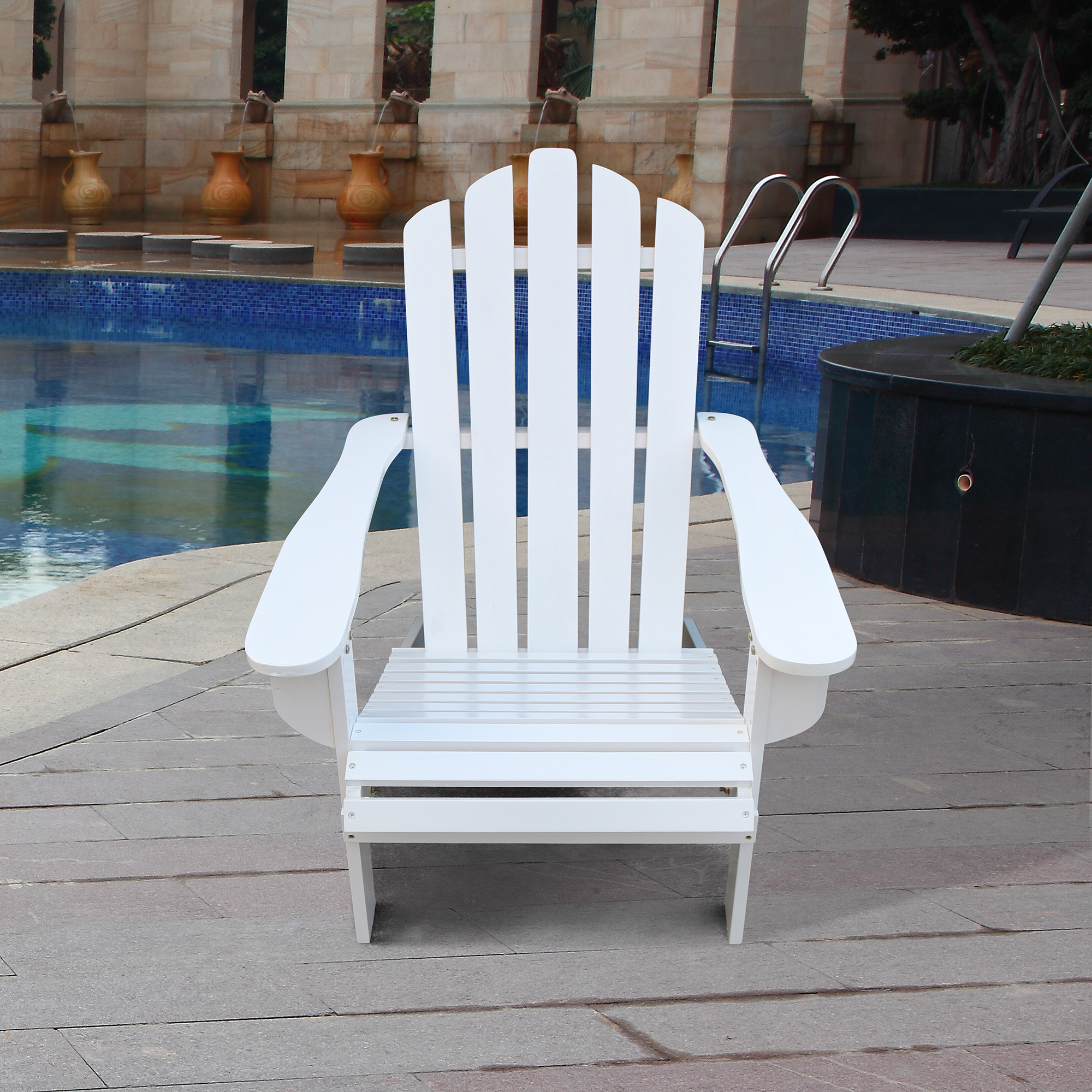 Outdoor or indoor  Wood Reclining Adirondack chair  White-Boyel Living