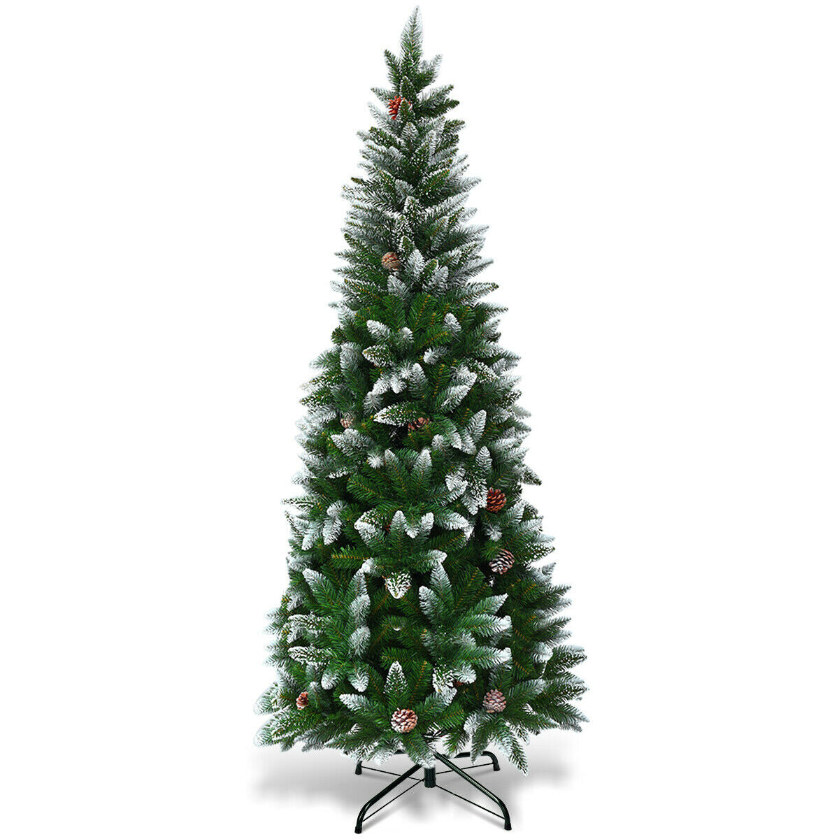 5' / 6' / 7.5' Artificial Pencil Christmas Tree with Pine Cones-Boyel Living