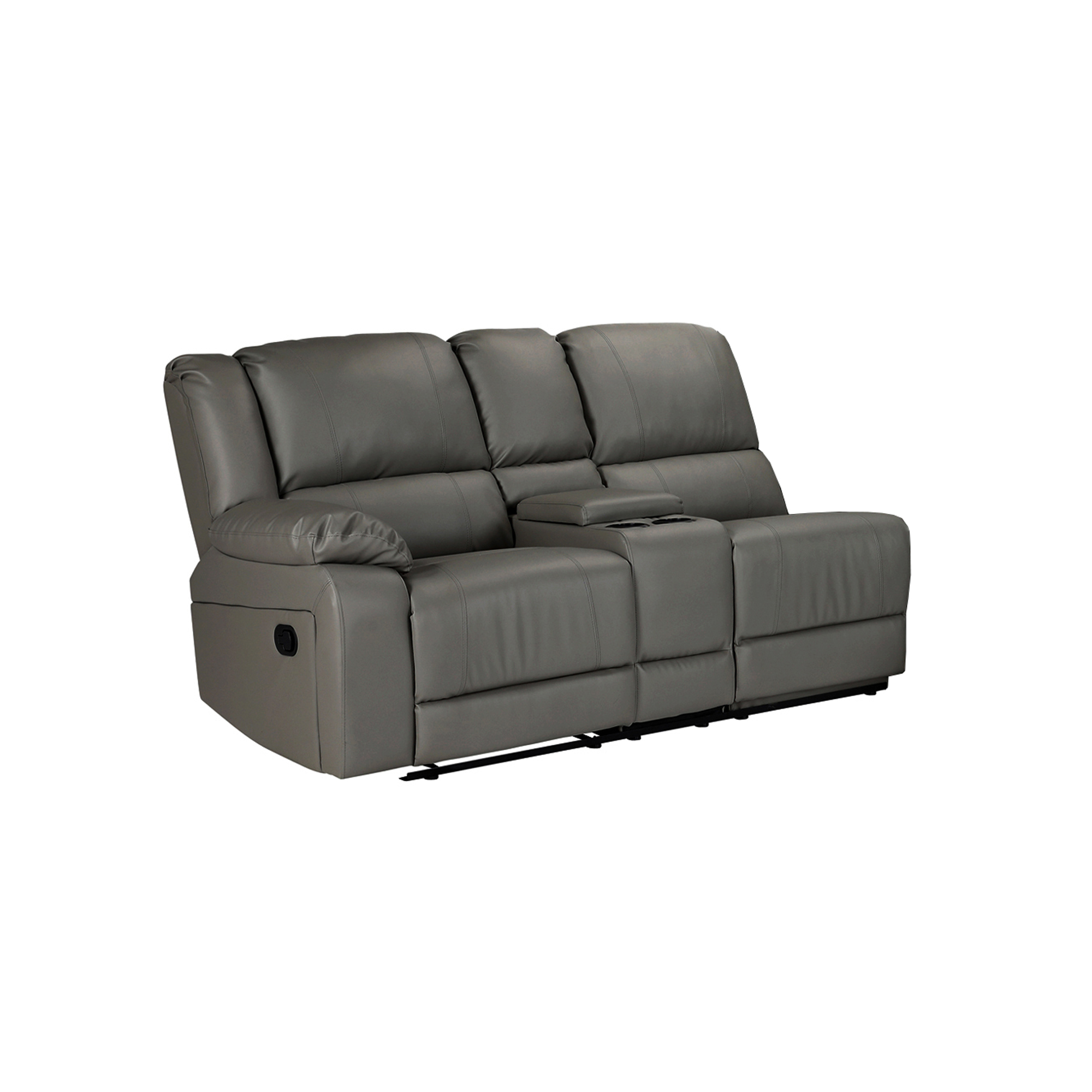 LEFT FACING 2-SEATER WITH CONSOLE GREY PU-Boyel Living