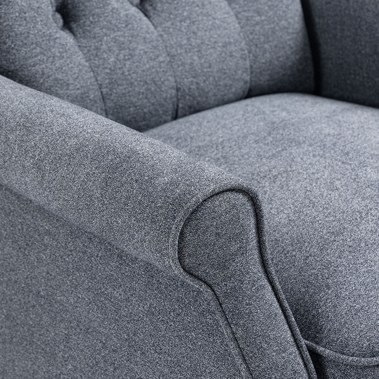 Boyel Living Push Back Reclining Chair Recliner with Wide Armrests and Rubber wooden legs, Blue/Gray-Boyel Living