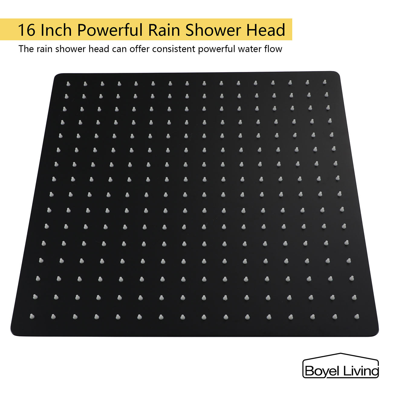 Boyel Living Ceiling Mount Dual Shower Heads, 2.5 GPM Shower System with Handheld Shower, 10 in./16 in. Brushed Nickel/Matte Black-Boyel Living