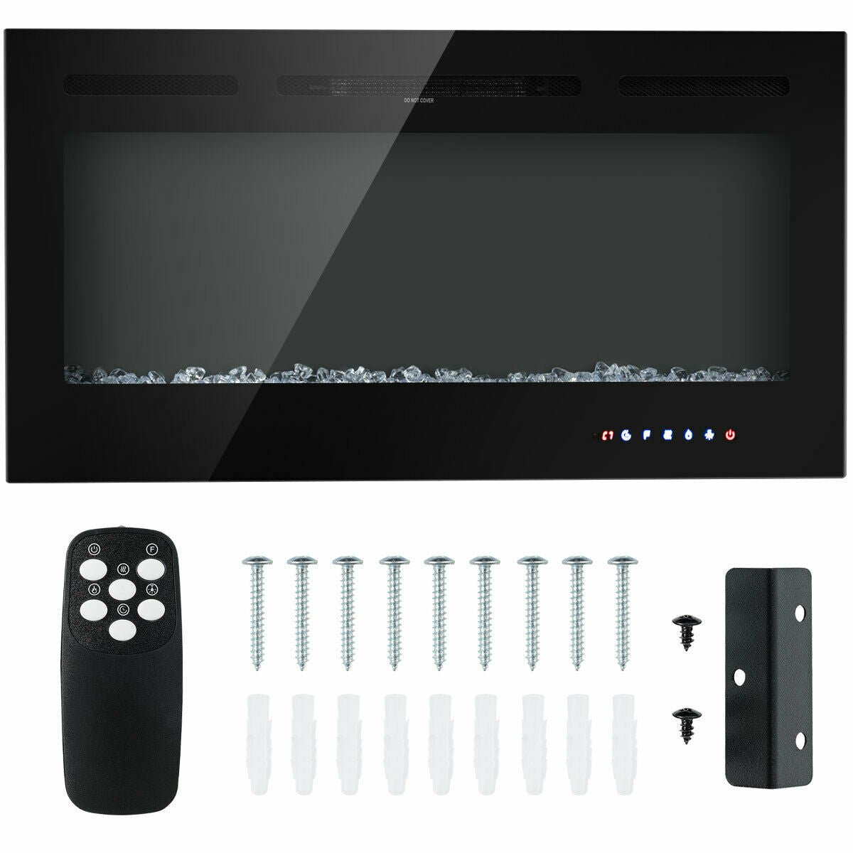 40" Recessed Wall Mounted Electric Fireplace with Multicolor Flame-Boyel Living