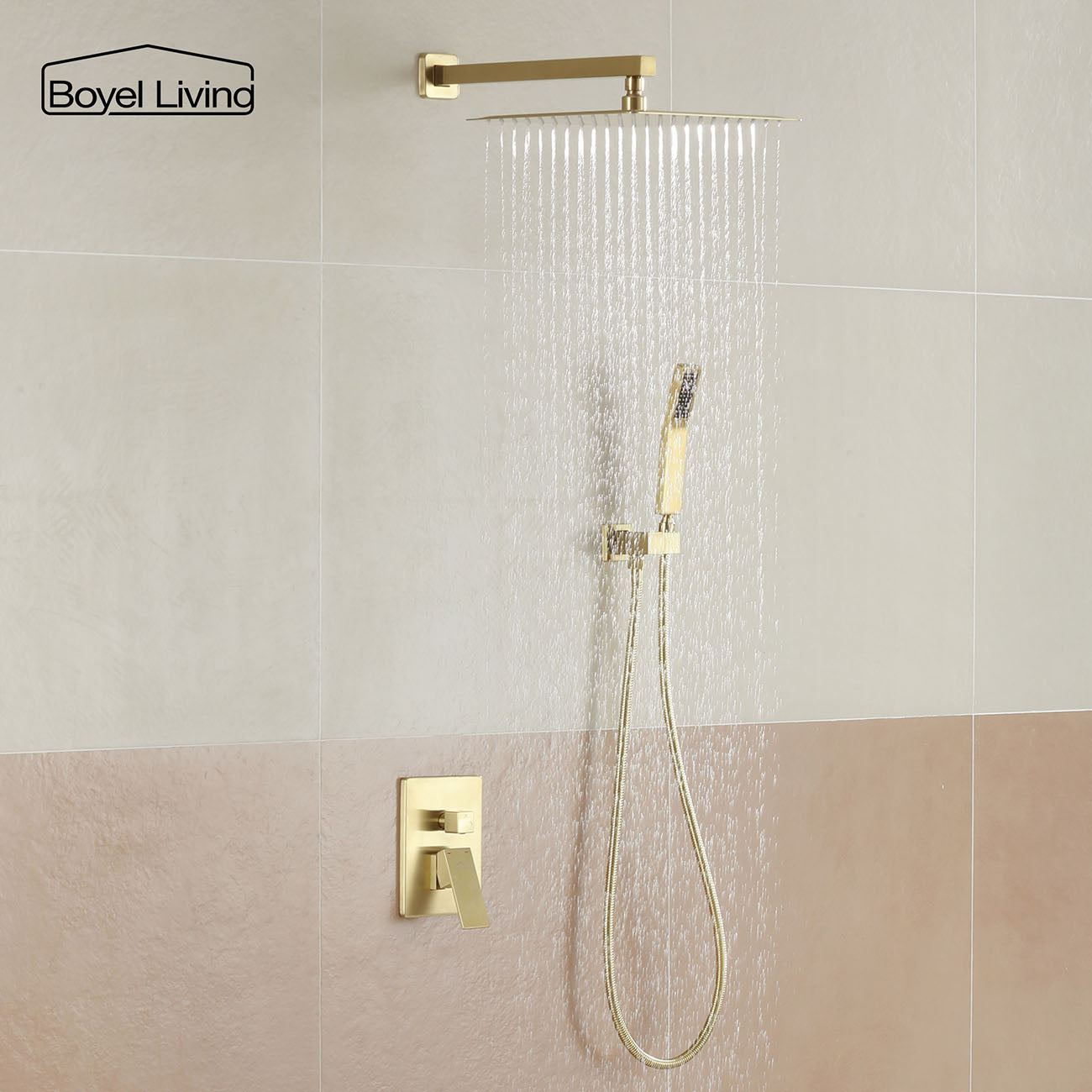 Boyel Living 12-inch Rainfall Shower System Dual Shower Head System-Boyel Living