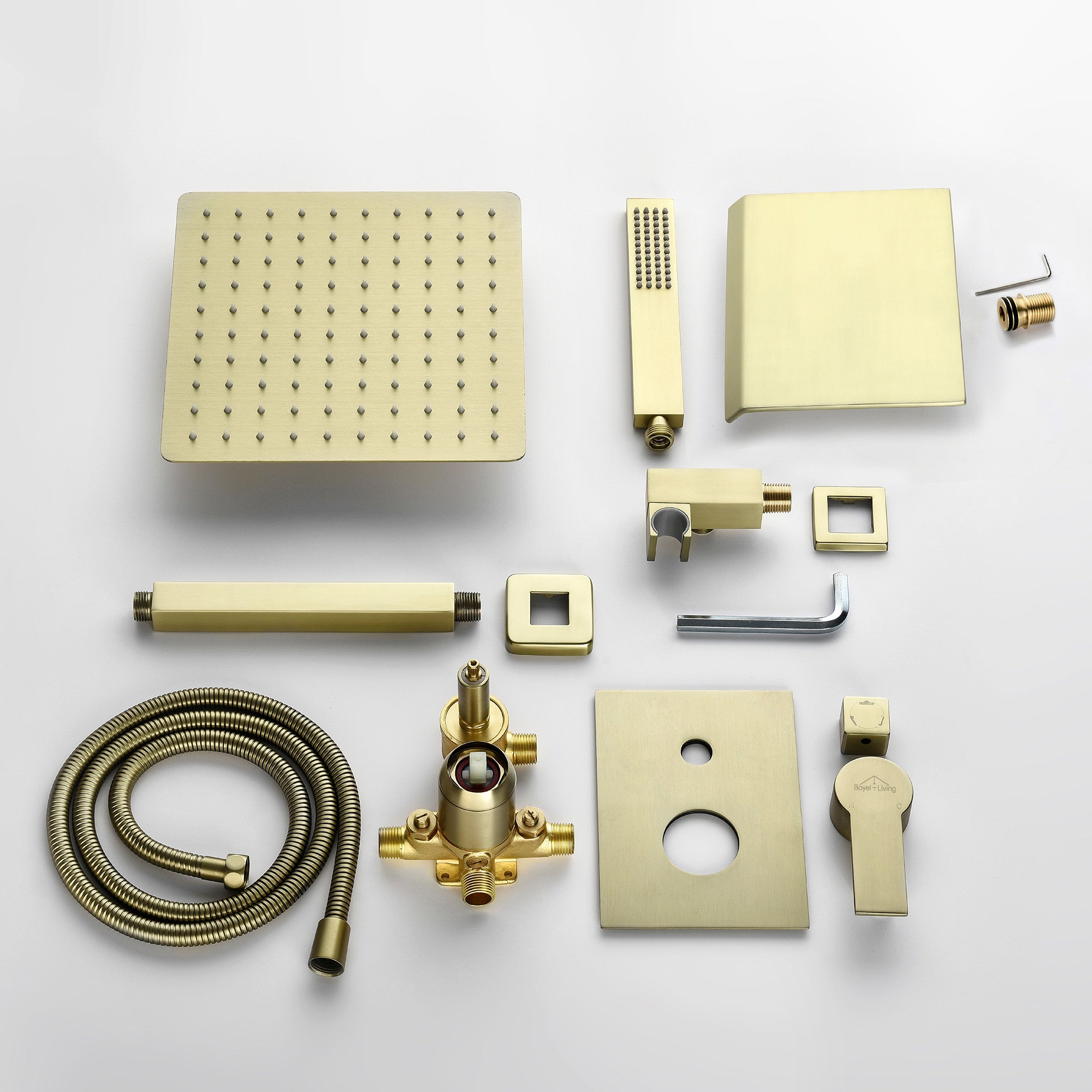 Boyel Living Ceiling Mount Single-Handle 1-Spray Tub and Shower Faucet with 10 in. Fixed shower head (Valve Included)-Boyel Living