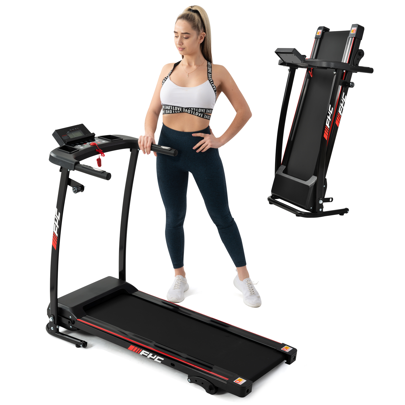 FYC Folding Treadmill for Home Portable Electric Motorized Treadmill Running Exercise Machine Compact Treadmill for Home Gym Fitness Workout Jogging Walking-Boyel Living