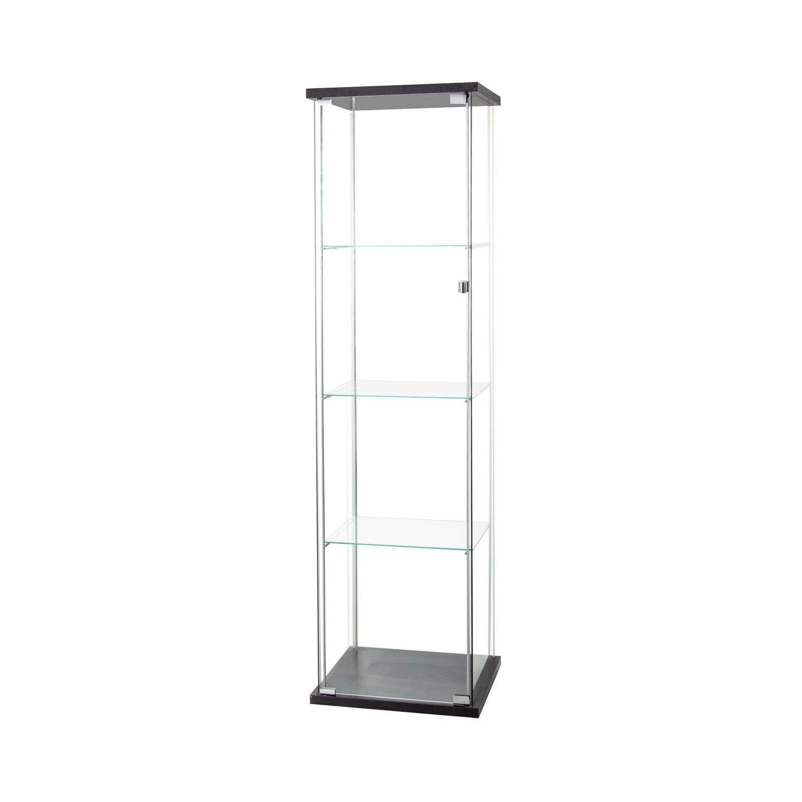 Glass Display Cabinet 4 Shelves with Door, Floor Standing Curio Bookshelf for Living Room Bedroom Office, 64" x 17"x 14.5"-Boyel Living