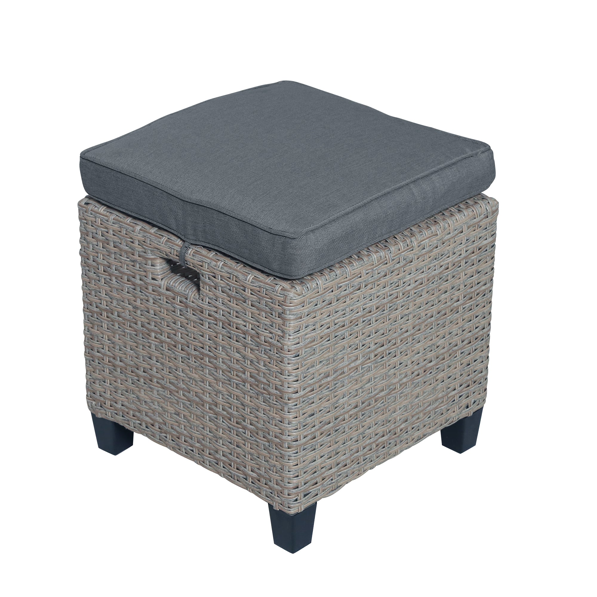 6-Piece Outdoor Rattan Wicker Set Patio Garden Backyard Sofa, Chair, Stools and Table-Boyel Living