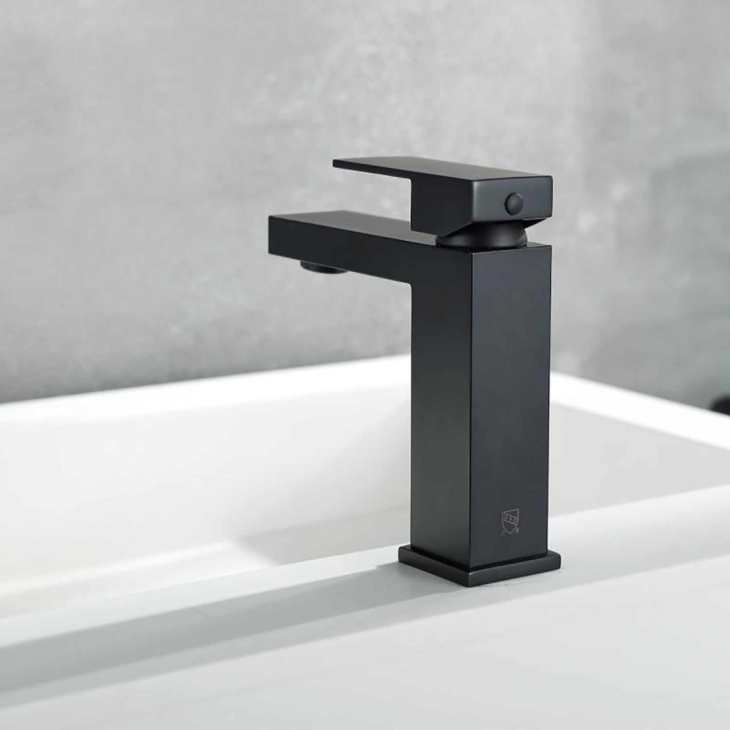 Black Single Hole Single Handle Bathroom Sink Faucet with Deck Plate and Water Supply Hoses-Boyel Living