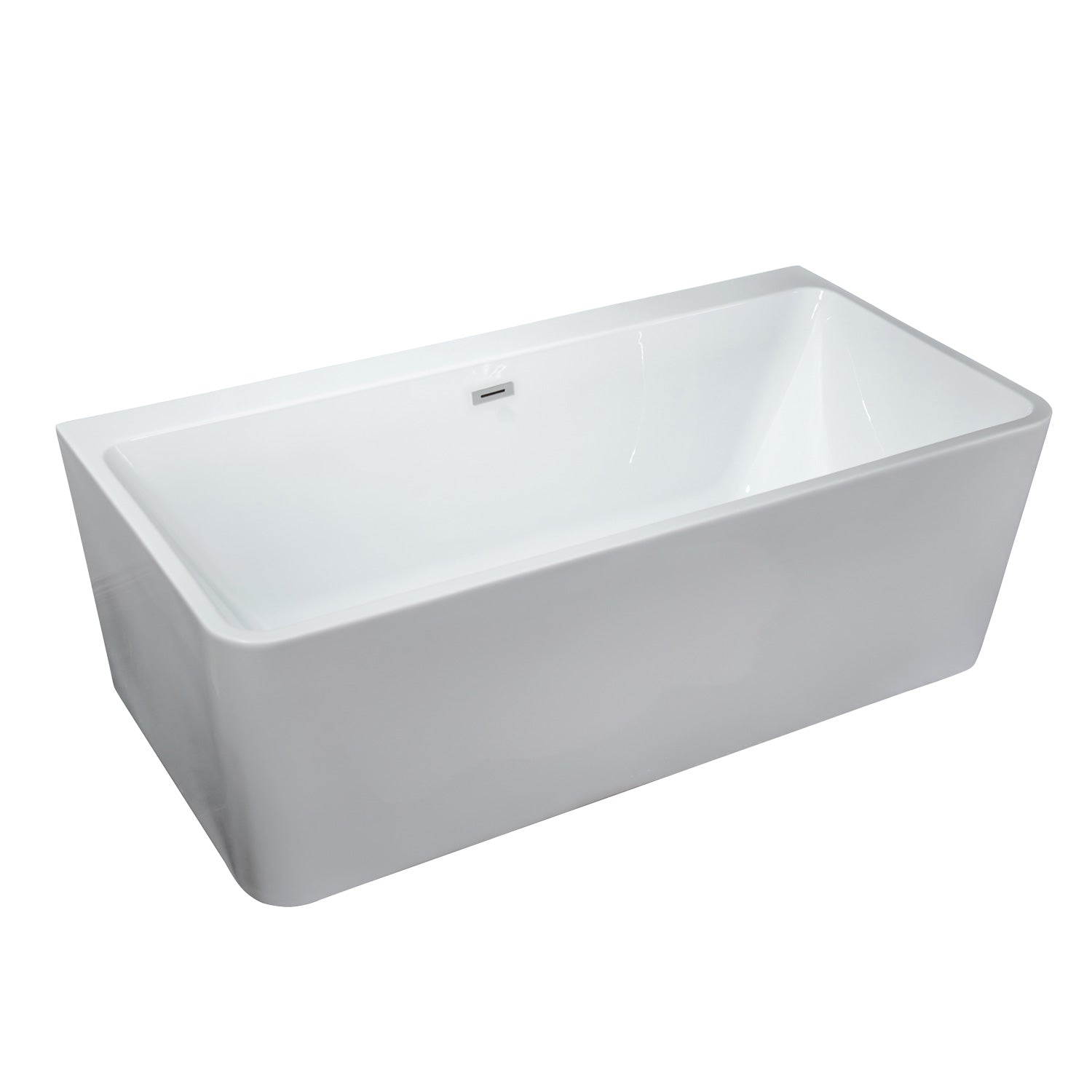 Floor-mounted Bathtub with Polished Tub Soaker - 55"L x 22"H x 16"D(inch)-Boyel Living