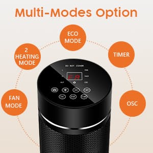 Electric Space Heater w/ 3D Flame for larger room/office/living room use, remote control, fast heat