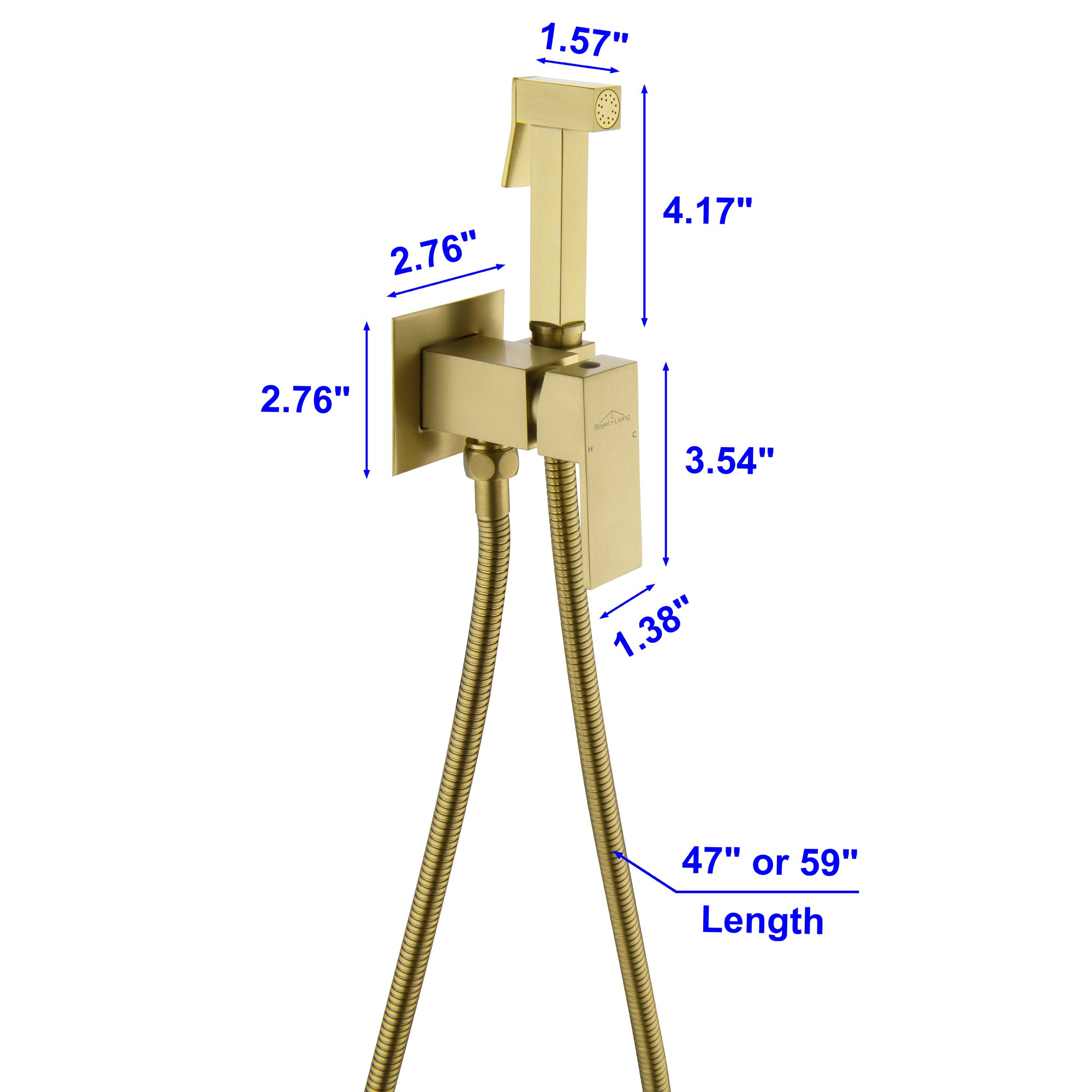 Boyel Living Wall Mount Single-Handle Bidet Faucet with Handle and Mixer Body-Boyel Living