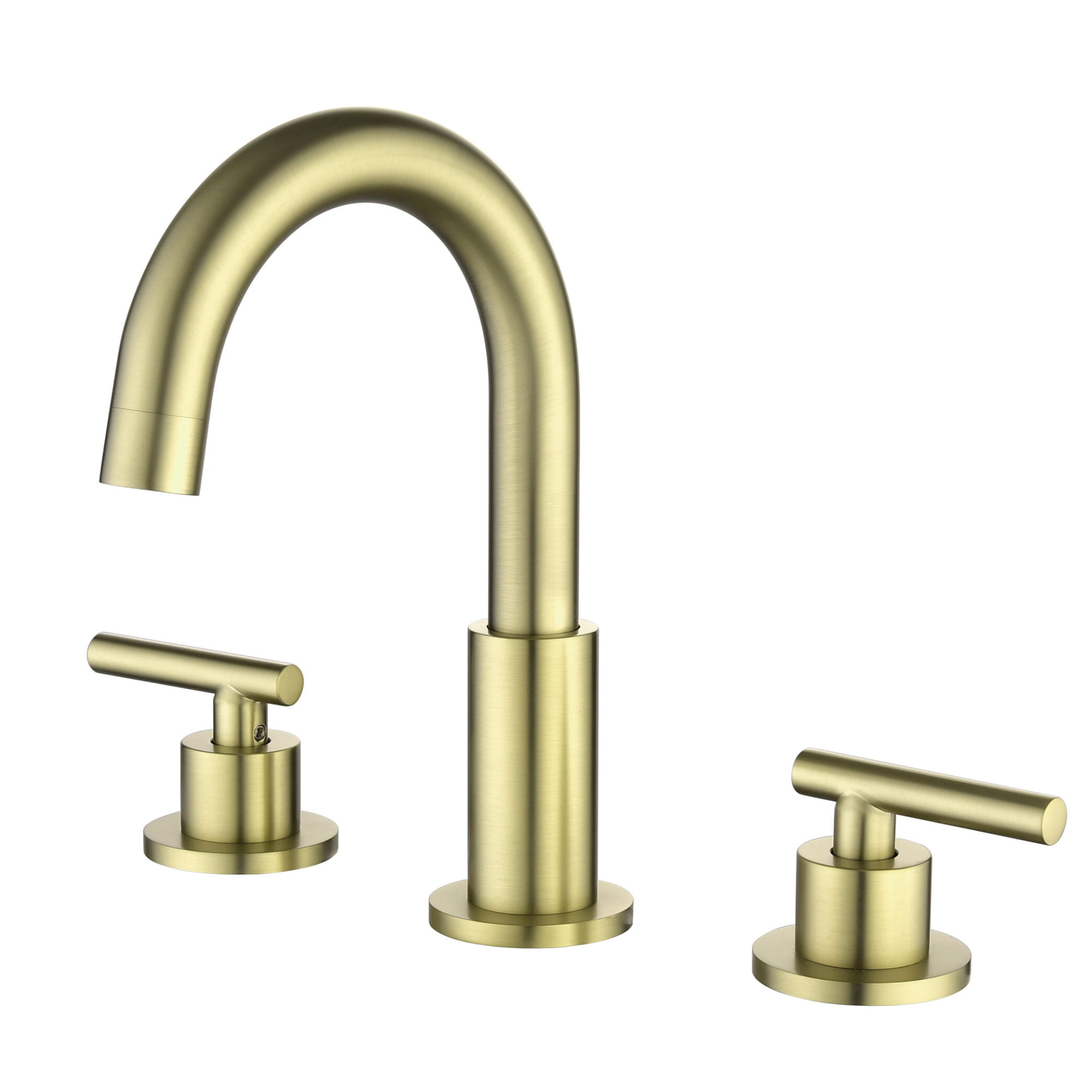 Boyel Living Widespread 2-Handle Bathroom Sink Faucet with Valve and Drain Assembly in Brushed Gold 8 In.-Boyel Living