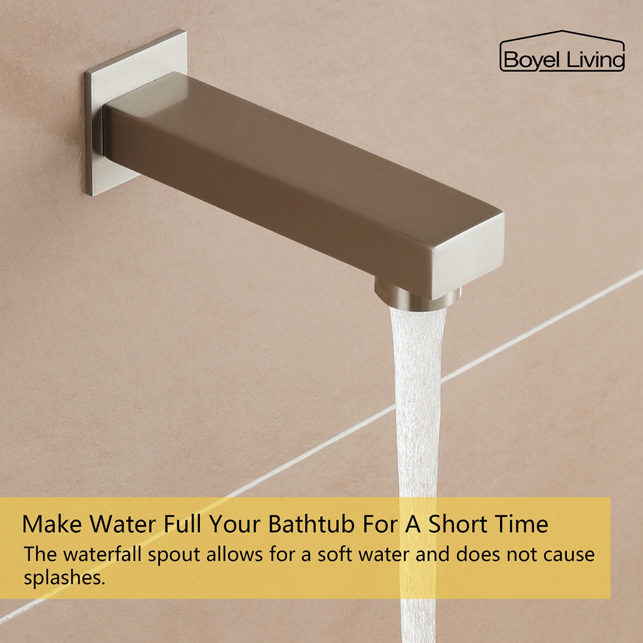 Boyel Living Wall Mounted Shower System with 12 in. Rainfall Shower Head, Handheld Shower and Tub Faucet-Boyel Living