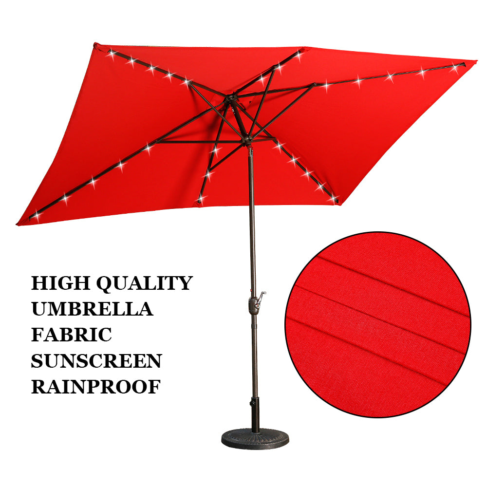 10' x 6'5 Rectangular Lighted Market Umbrella-Boyel Living