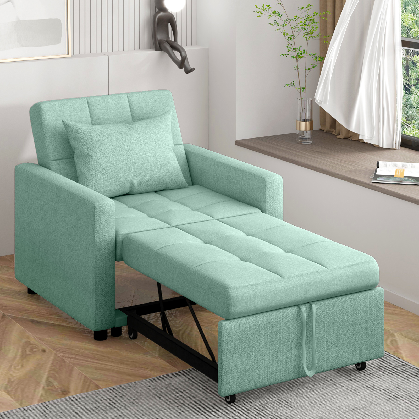 Single bed on sale pull out chair